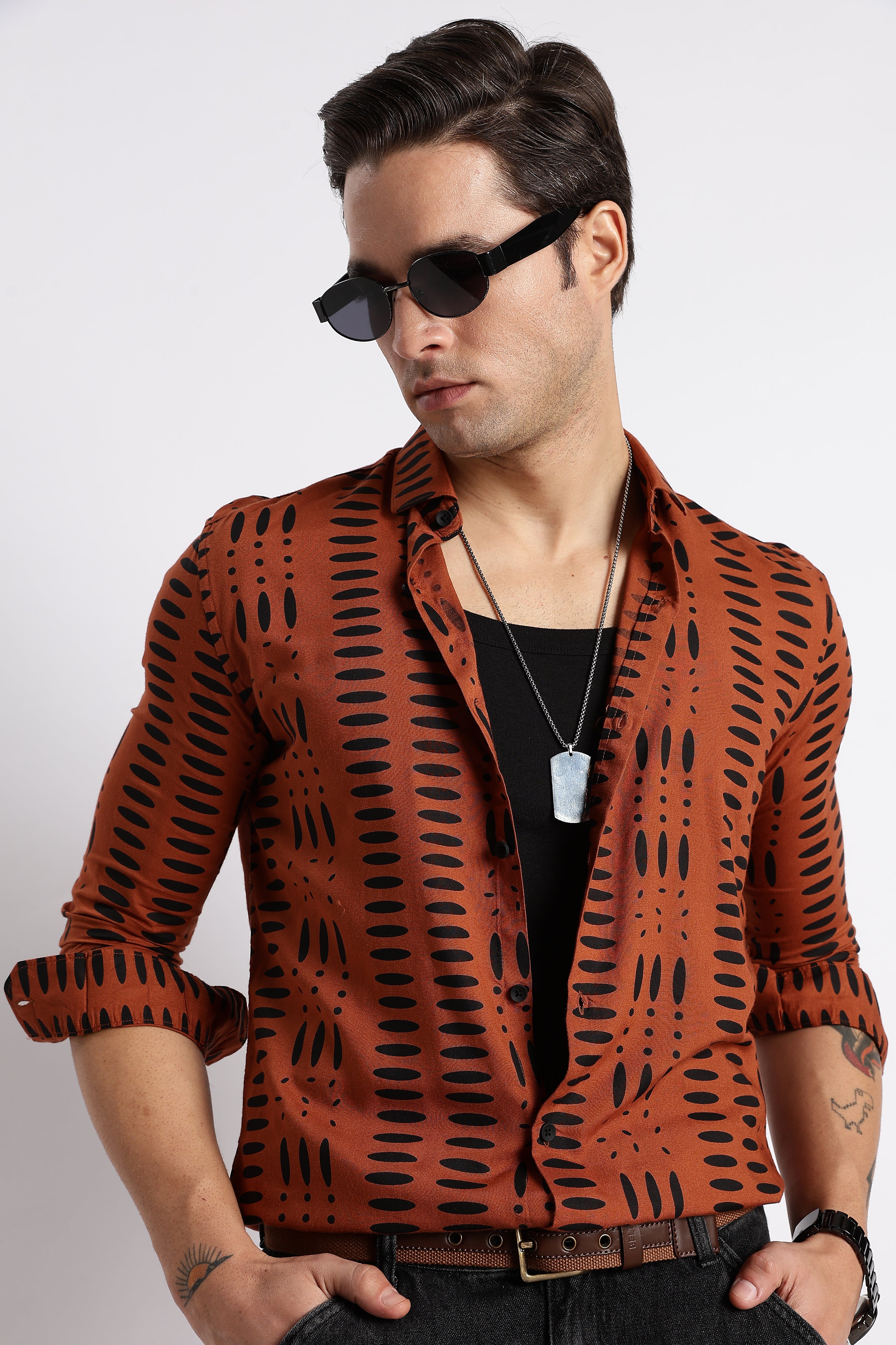 Men Midnight Ember Printed Shirt