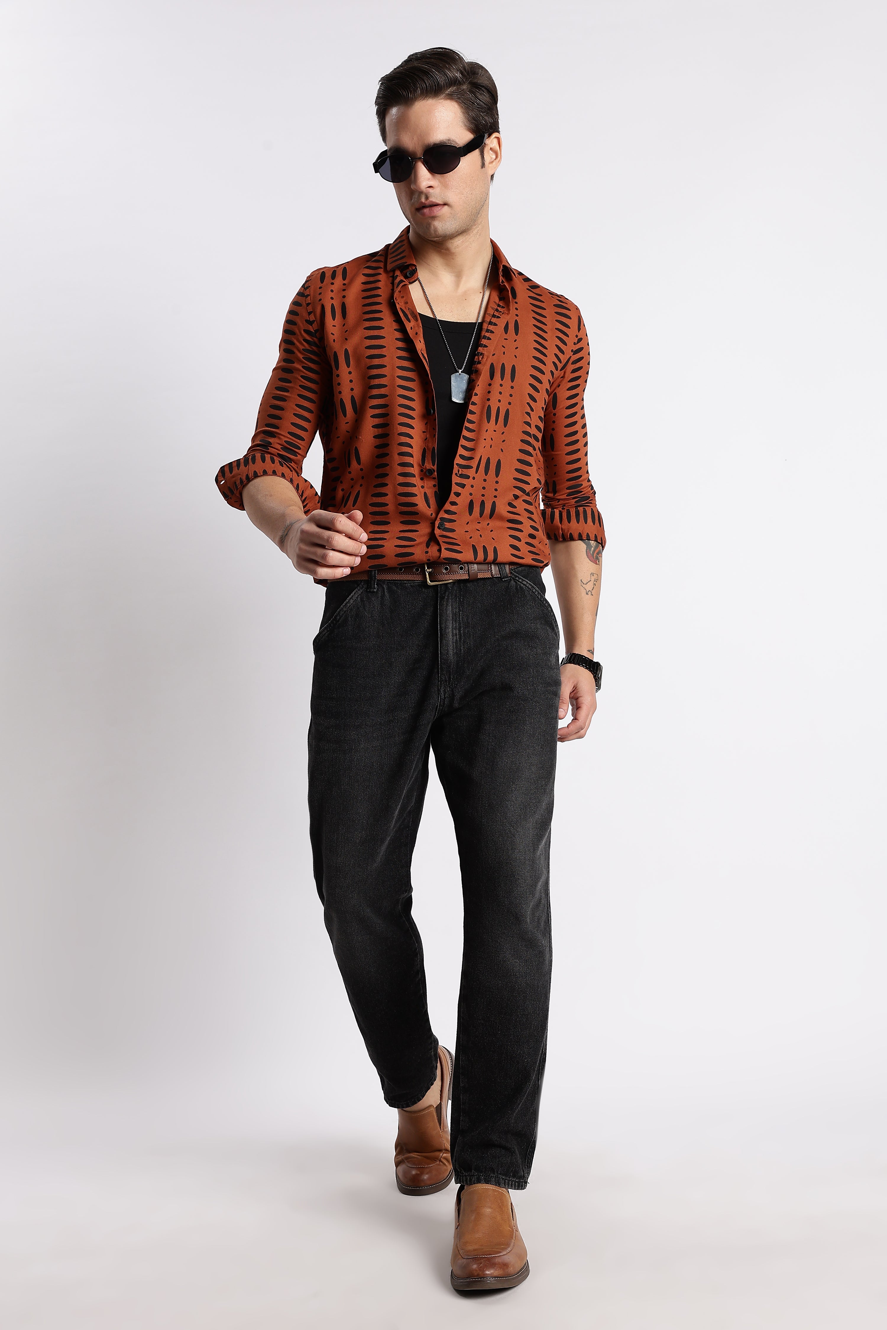 Men Midnight Ember Printed Shirt