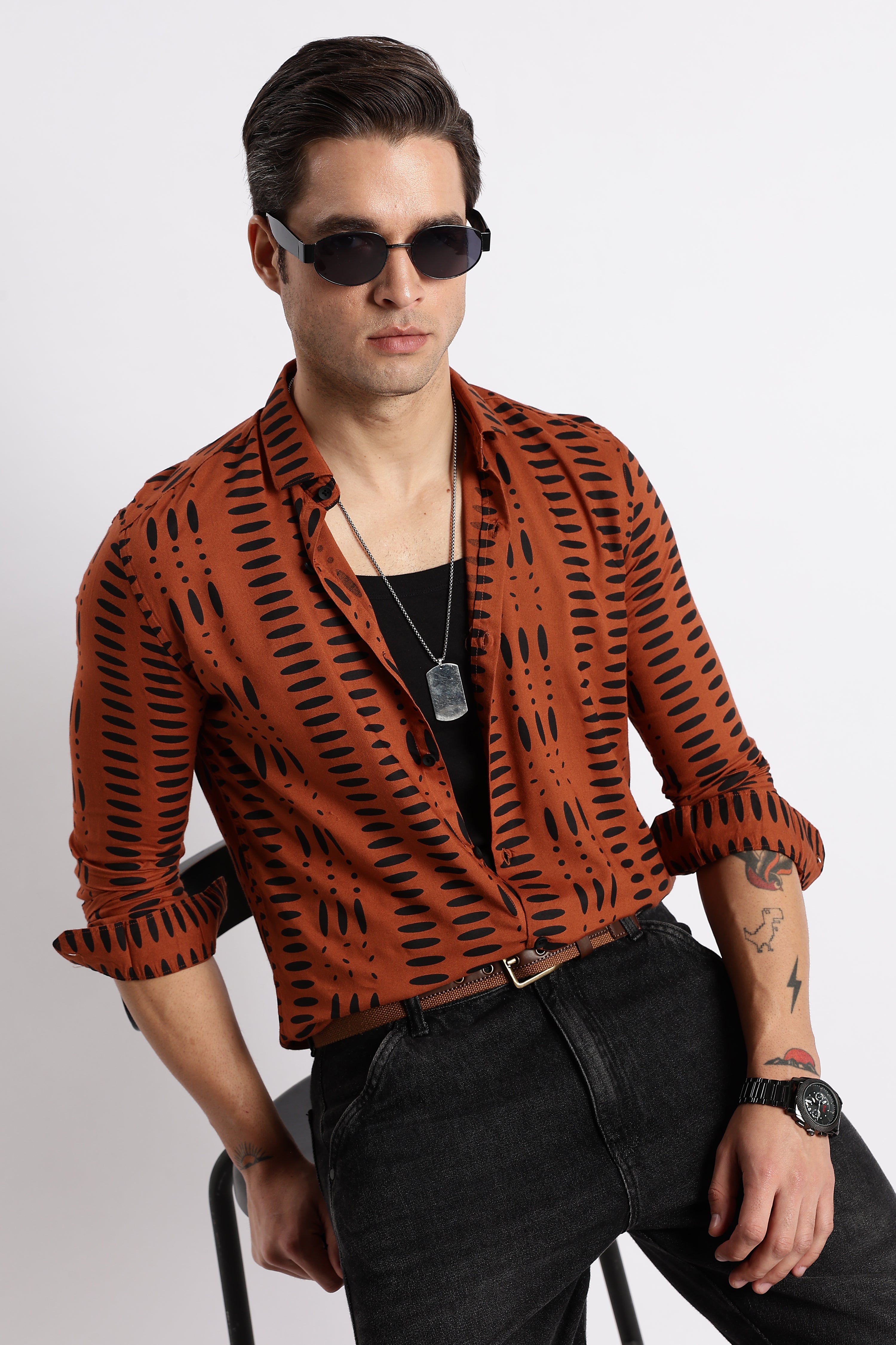 Men Midnight Ember Printed Shirt