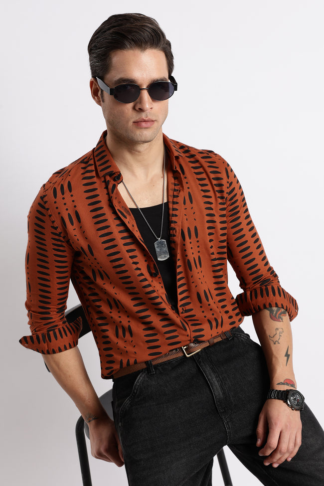Men Midnight Ember Printed Shirt