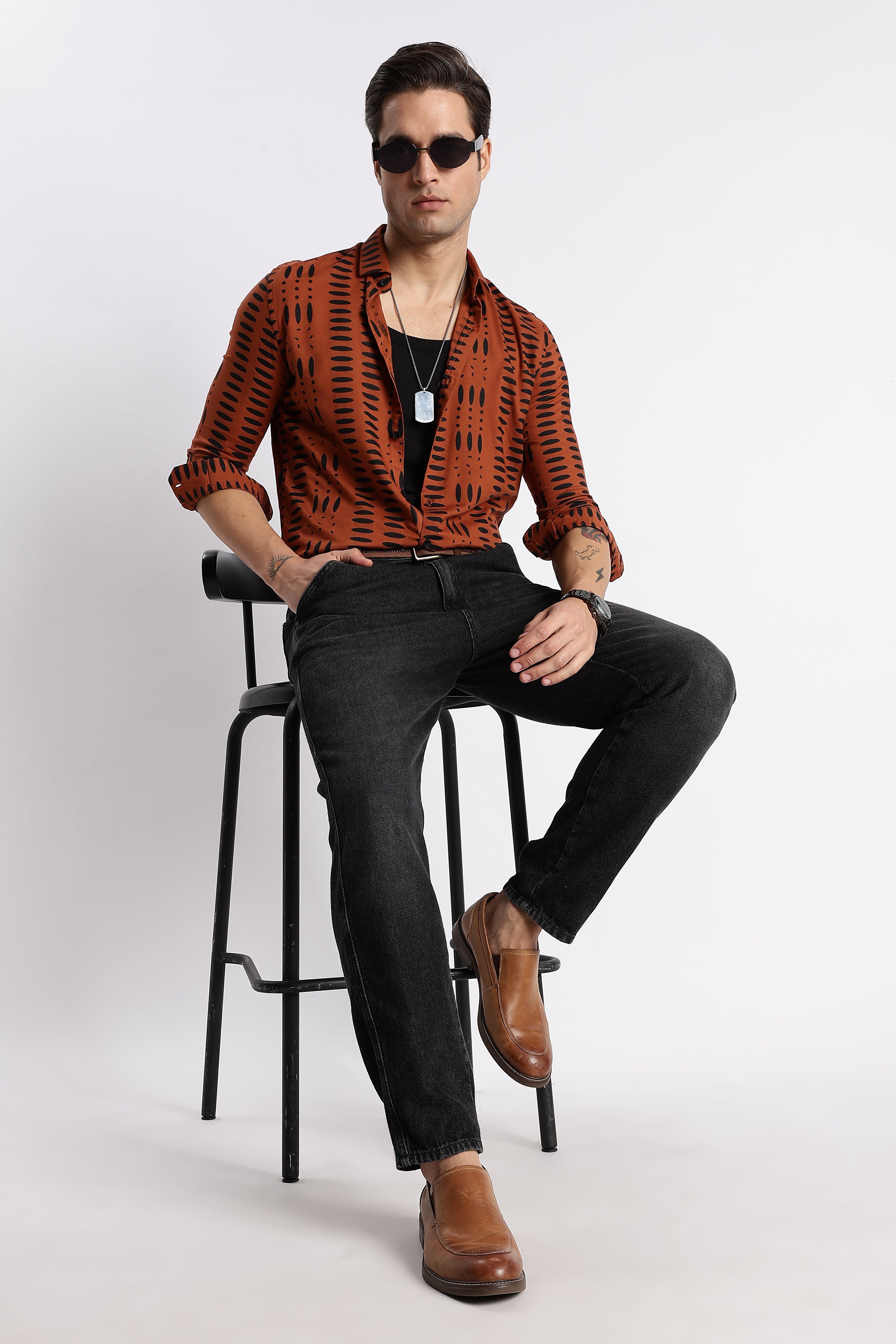 Men Midnight Ember Printed Shirt