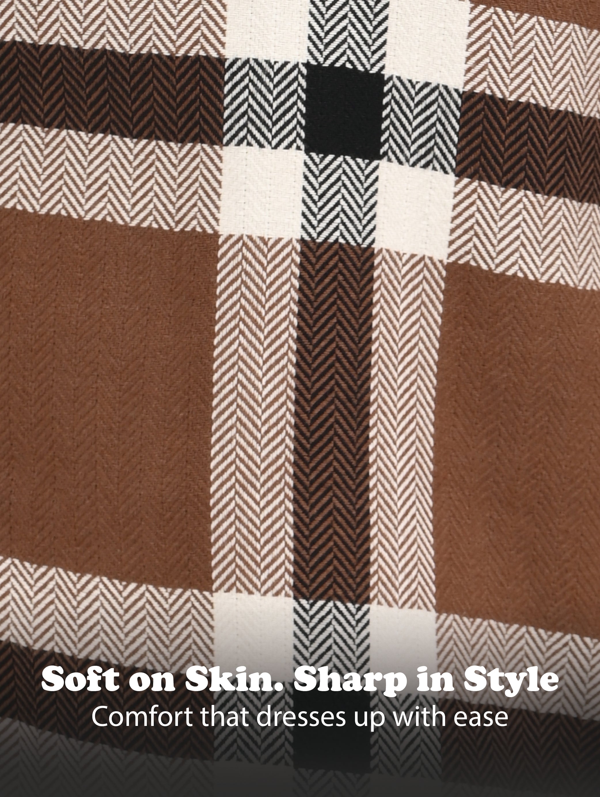 Men Brown Check Shirt