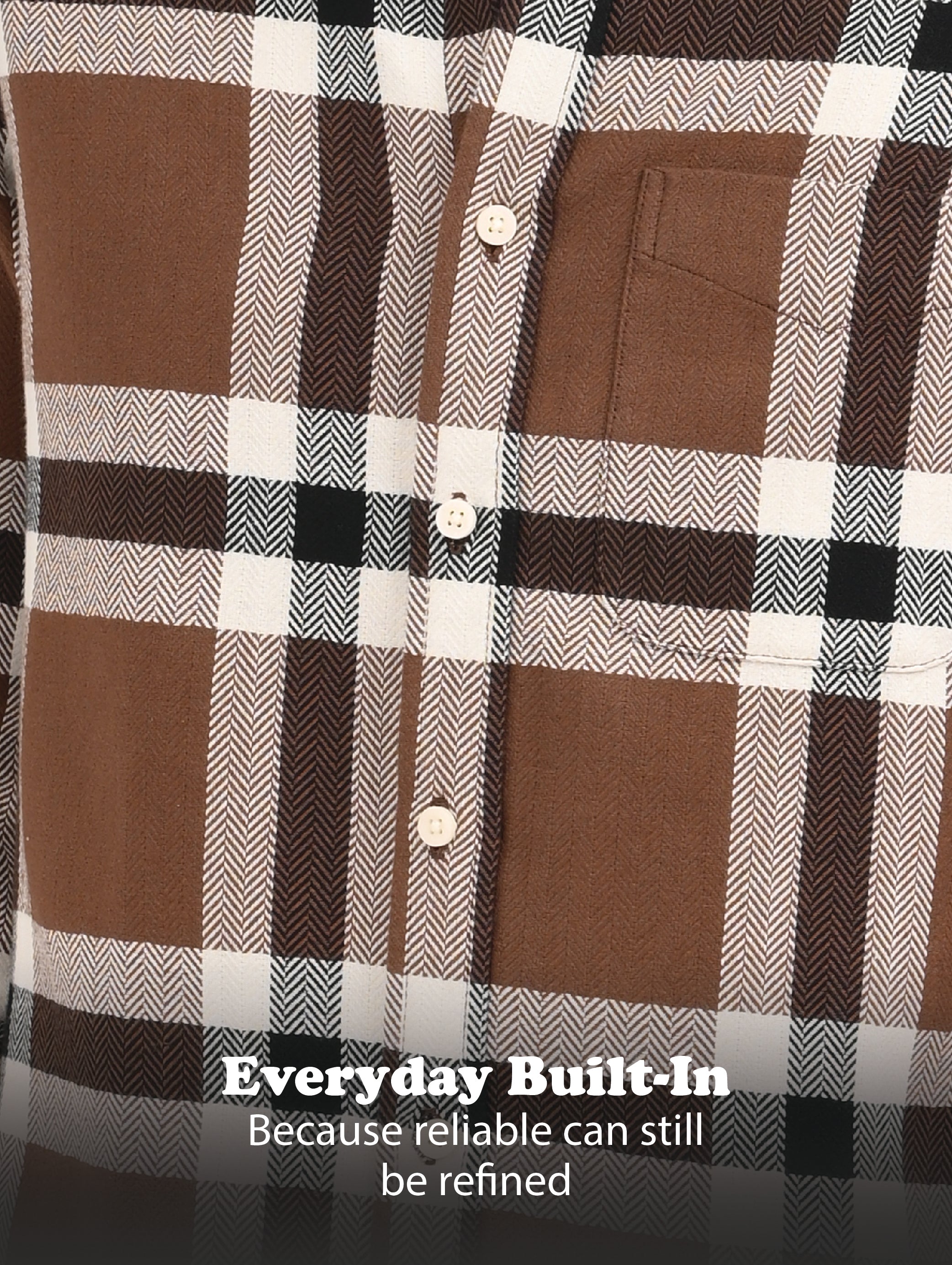 Men Brown Check Shirt