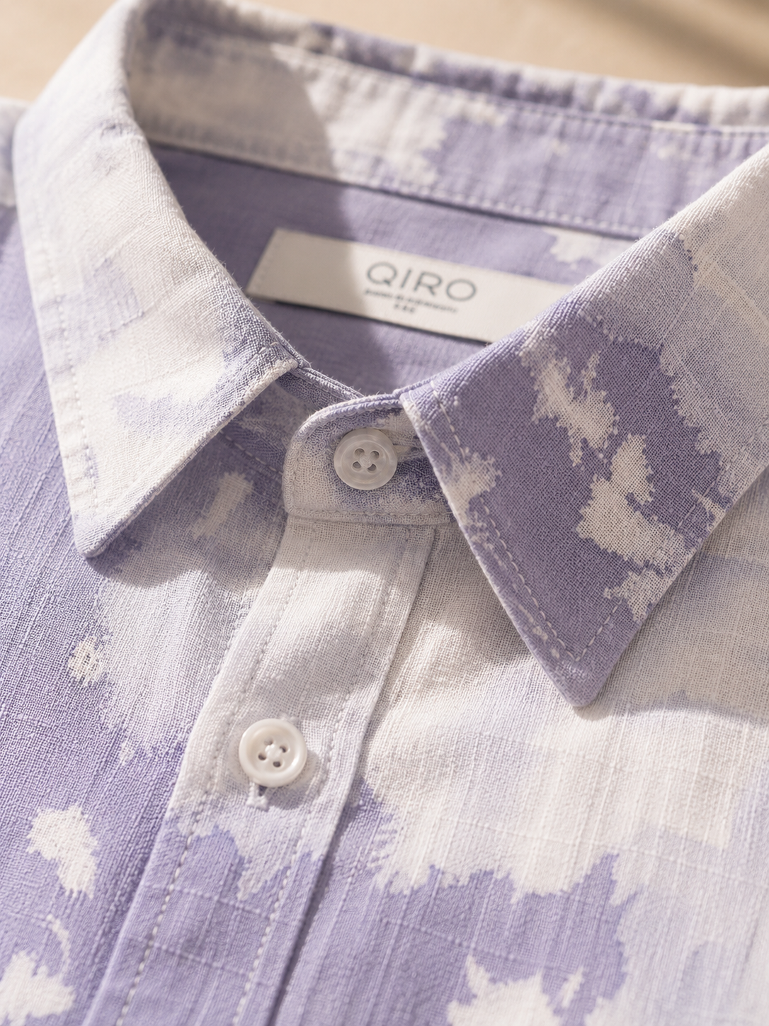 Men Purple Watercolor Print Shirt
