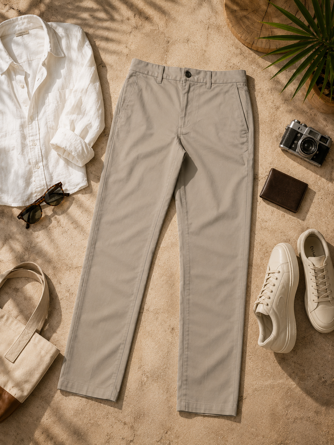 Men Beige Contemporary Chino Trousers