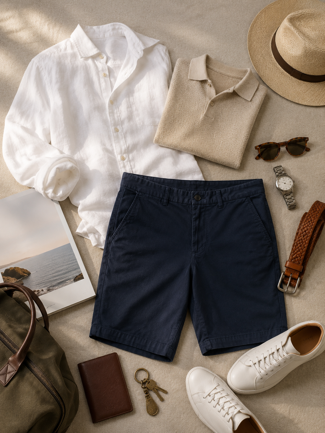 Men Navy Everyday Smart Shorts
