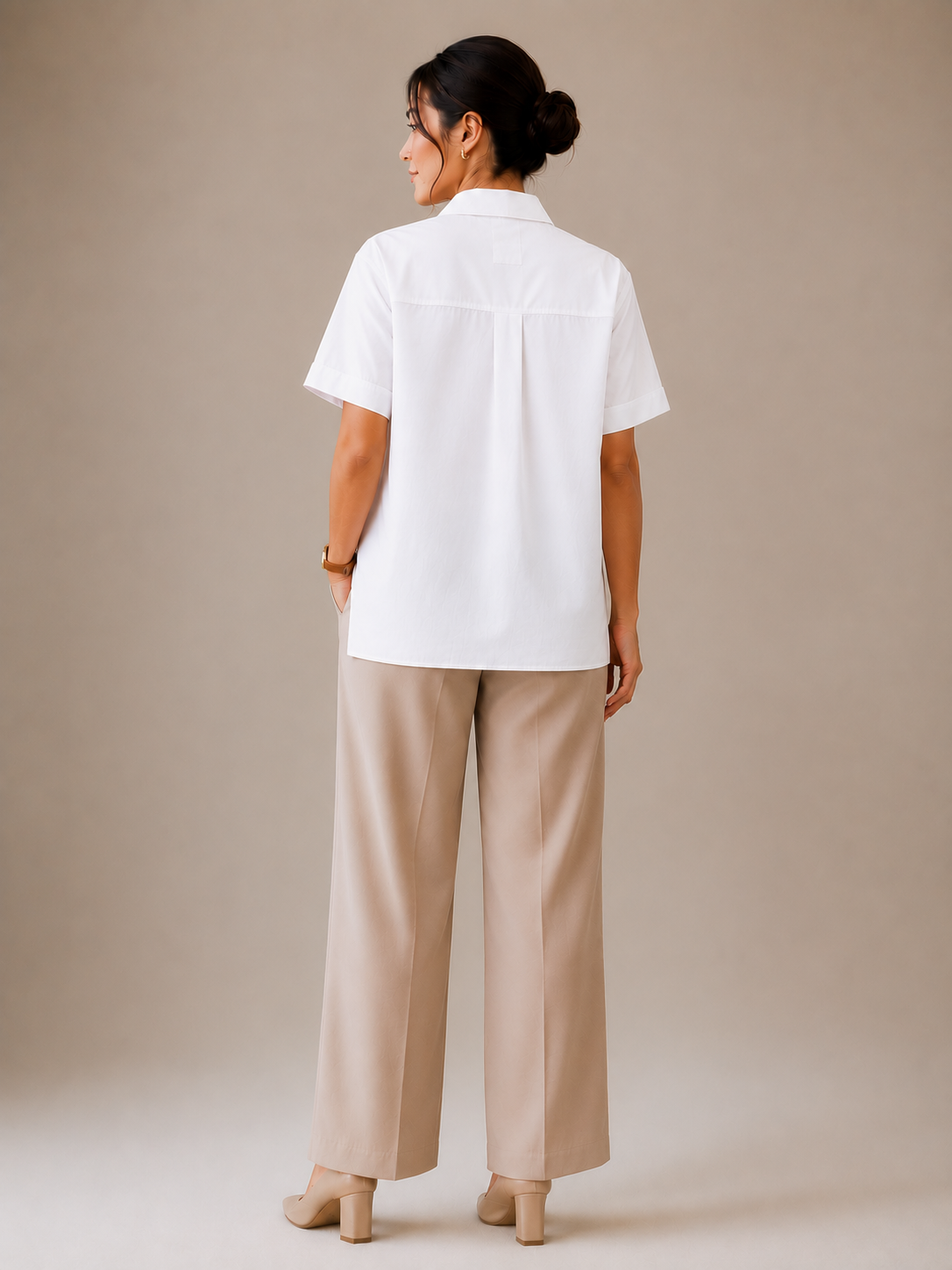 Women White Cotton Boxy Fit Shirt