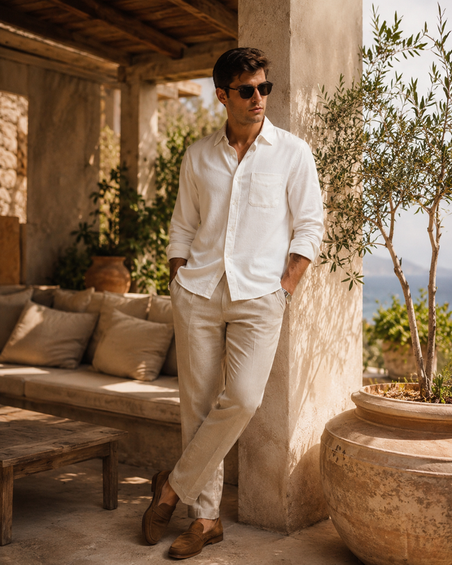 Men White Regular Fit Shirt