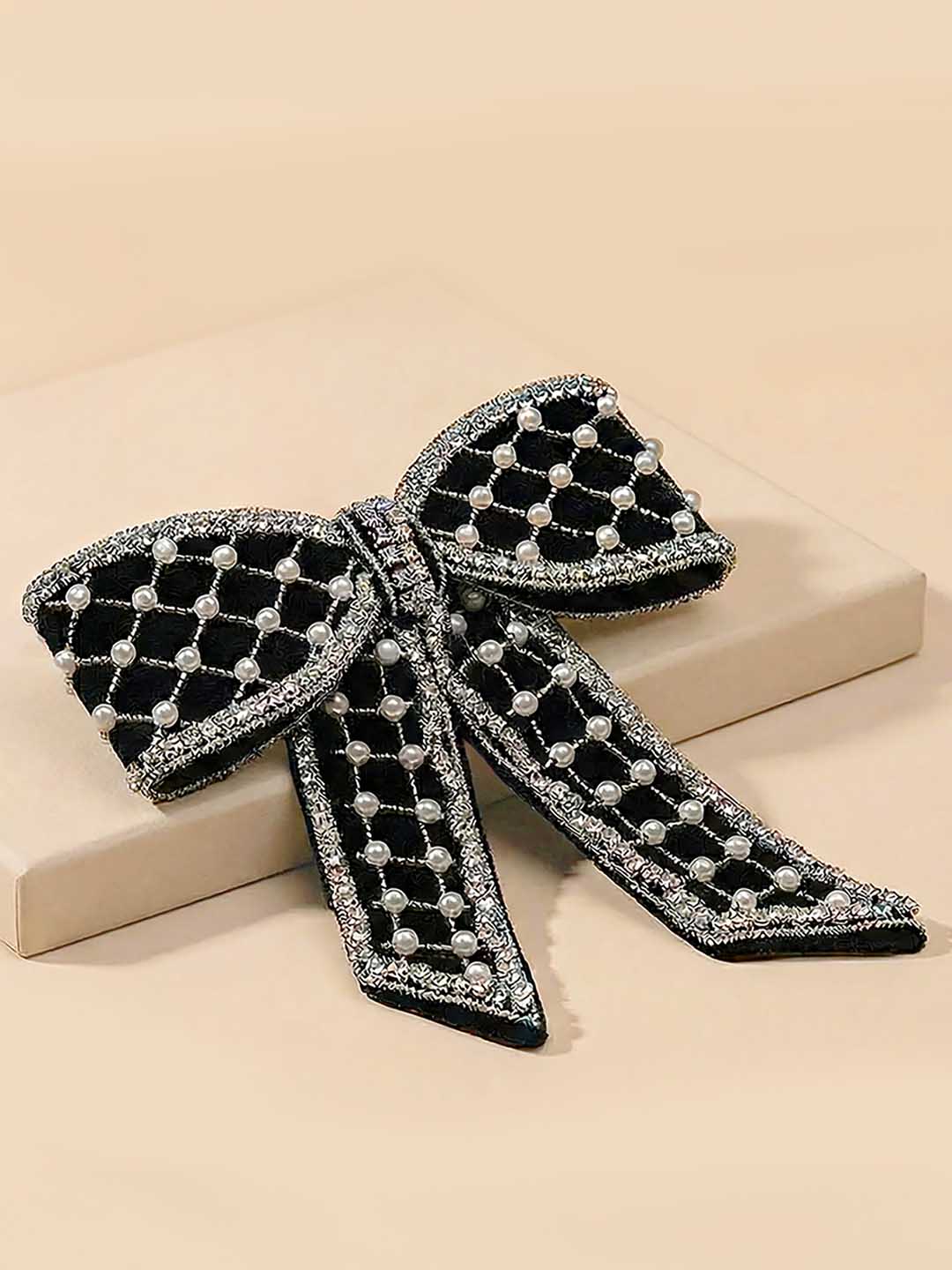 Women Velvet Hair Bow Barrette Clip