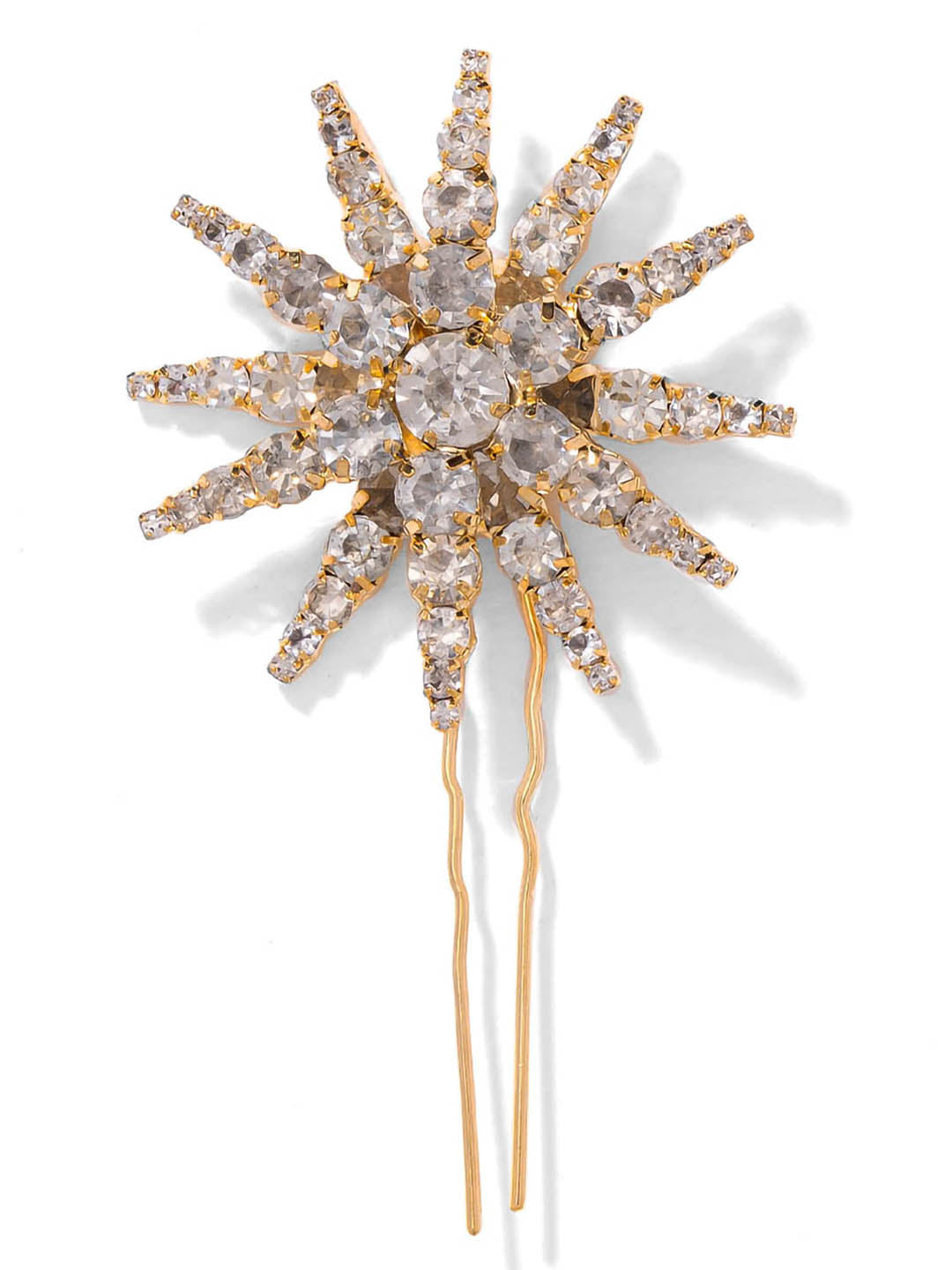 Women Rose Gold Set Of 3 Celestia Crystal Hair Pins
