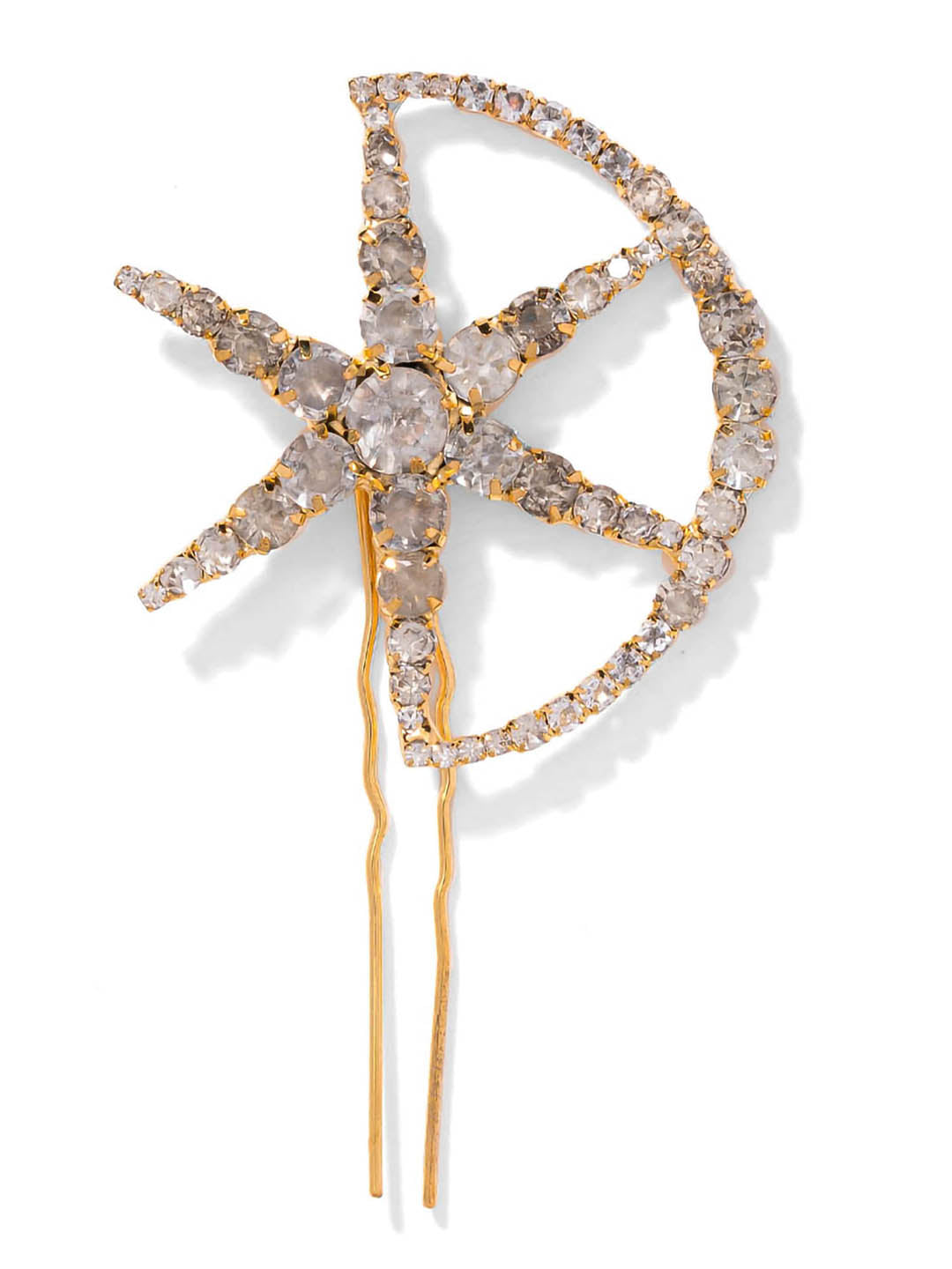 Women Rose Gold Set Of 3 Celestia Crystal Hair Pins