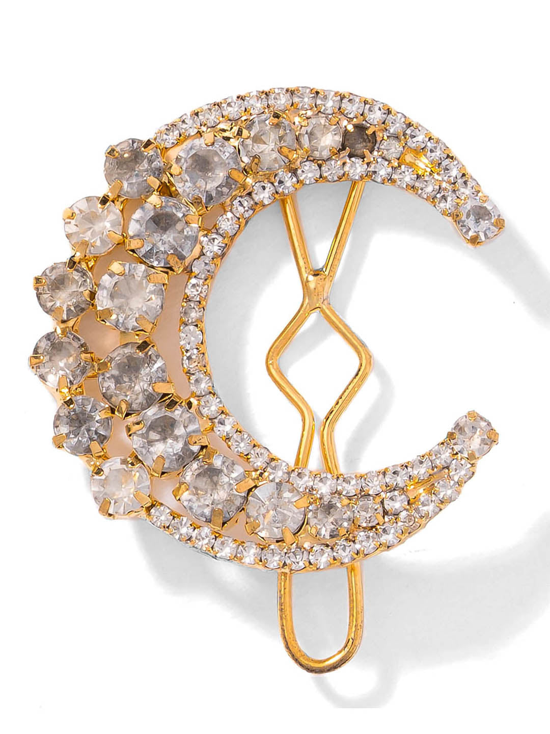 Women Rose Gold Set Of 3 Celestia Crystal Hair Pins