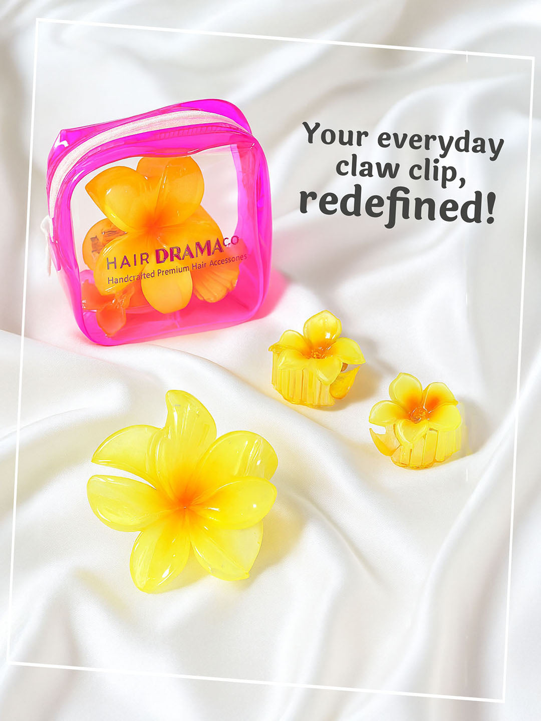 Gold Hair Claw Clips With Free Pouch Set Of 3