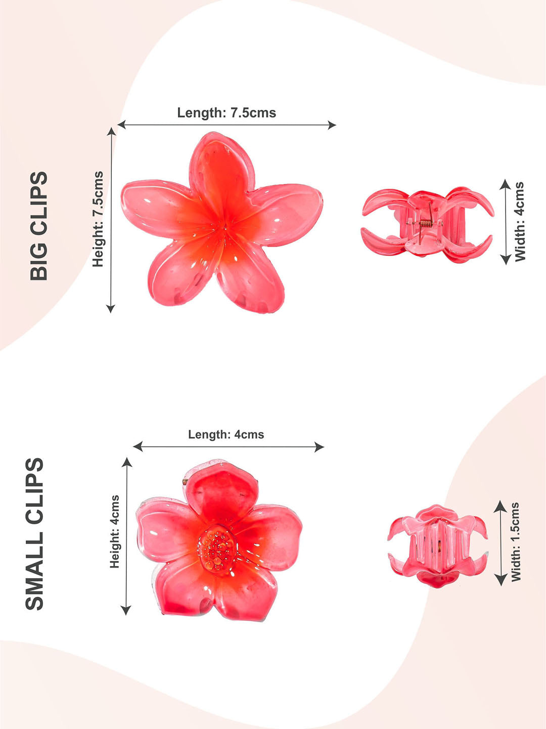 Multi Hair Claw Clips With Free Pouch Set Of 3