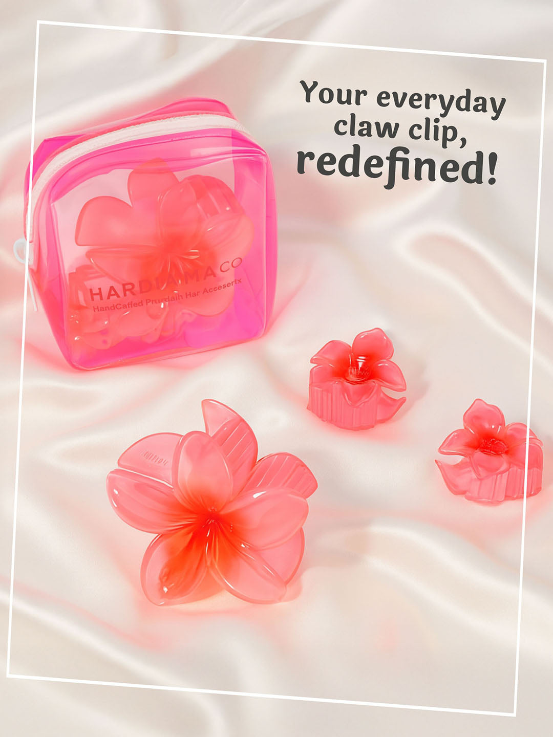 Multi Hair Claw Clips With Free Pouch Set Of 3