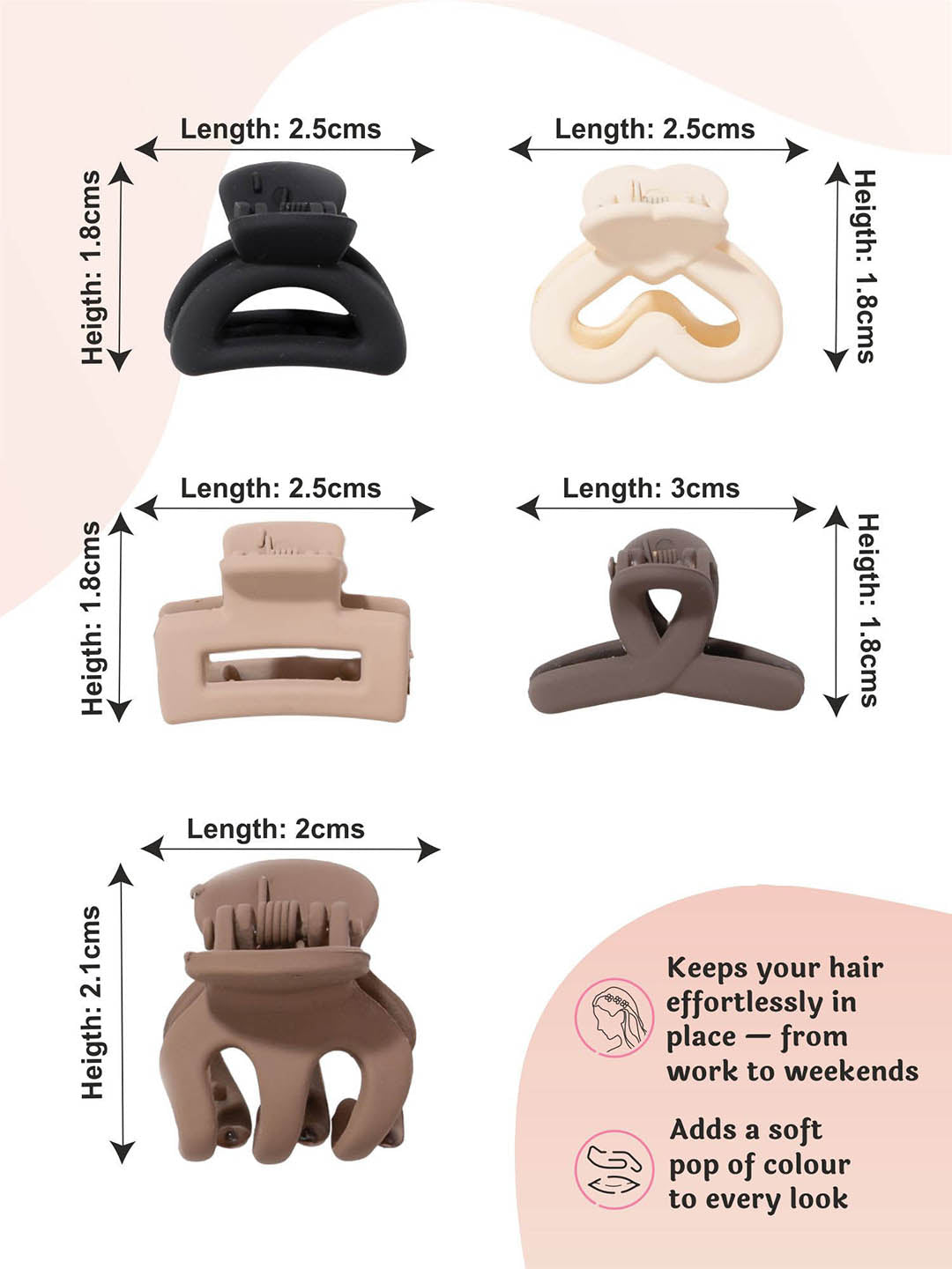 Mini Claw Clip Set Of 5