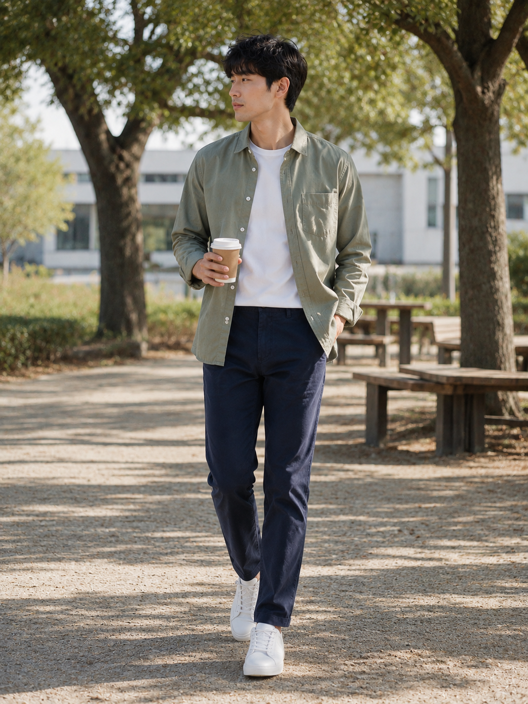 Men Navy Tailored Stretchable Chinos