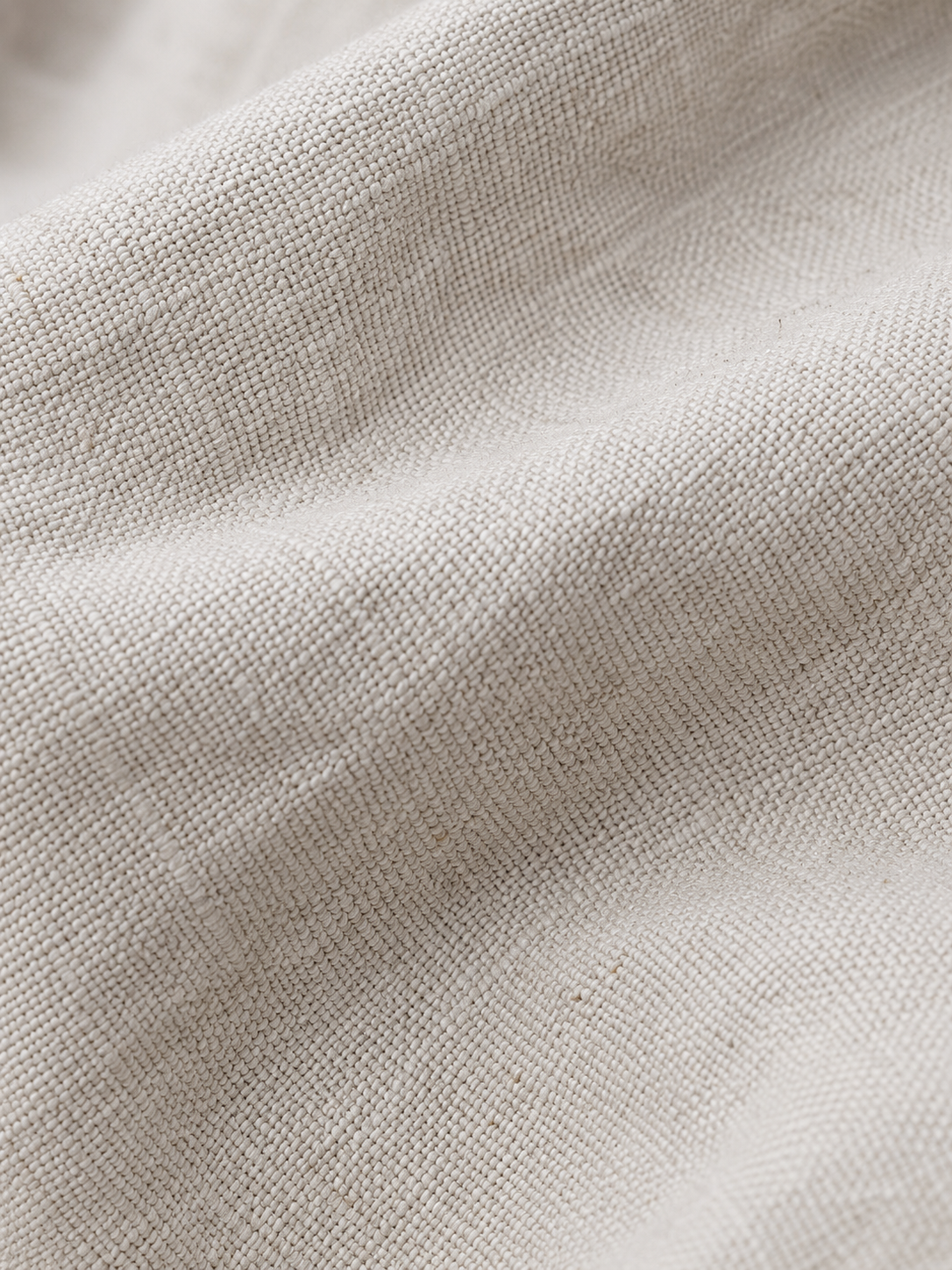 Men Beige Linen Band Collar Shirt