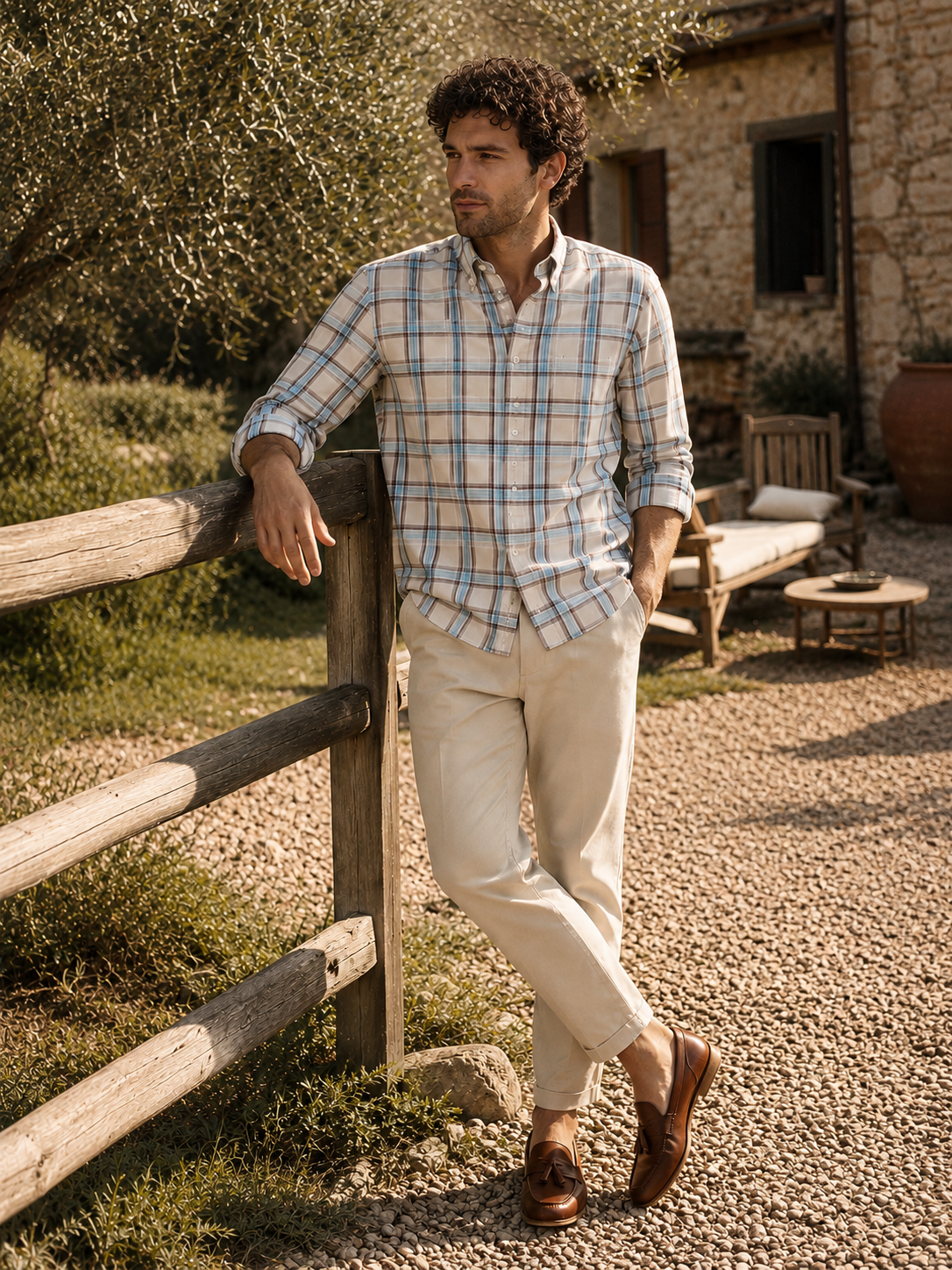 Men Multi Windowpane Check Shirt
