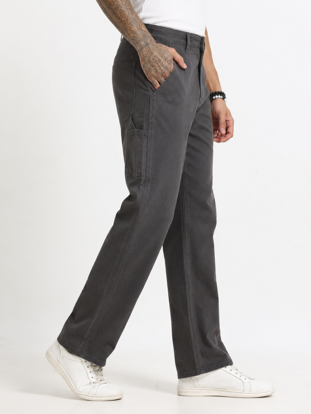 Men Grey Mid Rise Straight Fit Jeans
