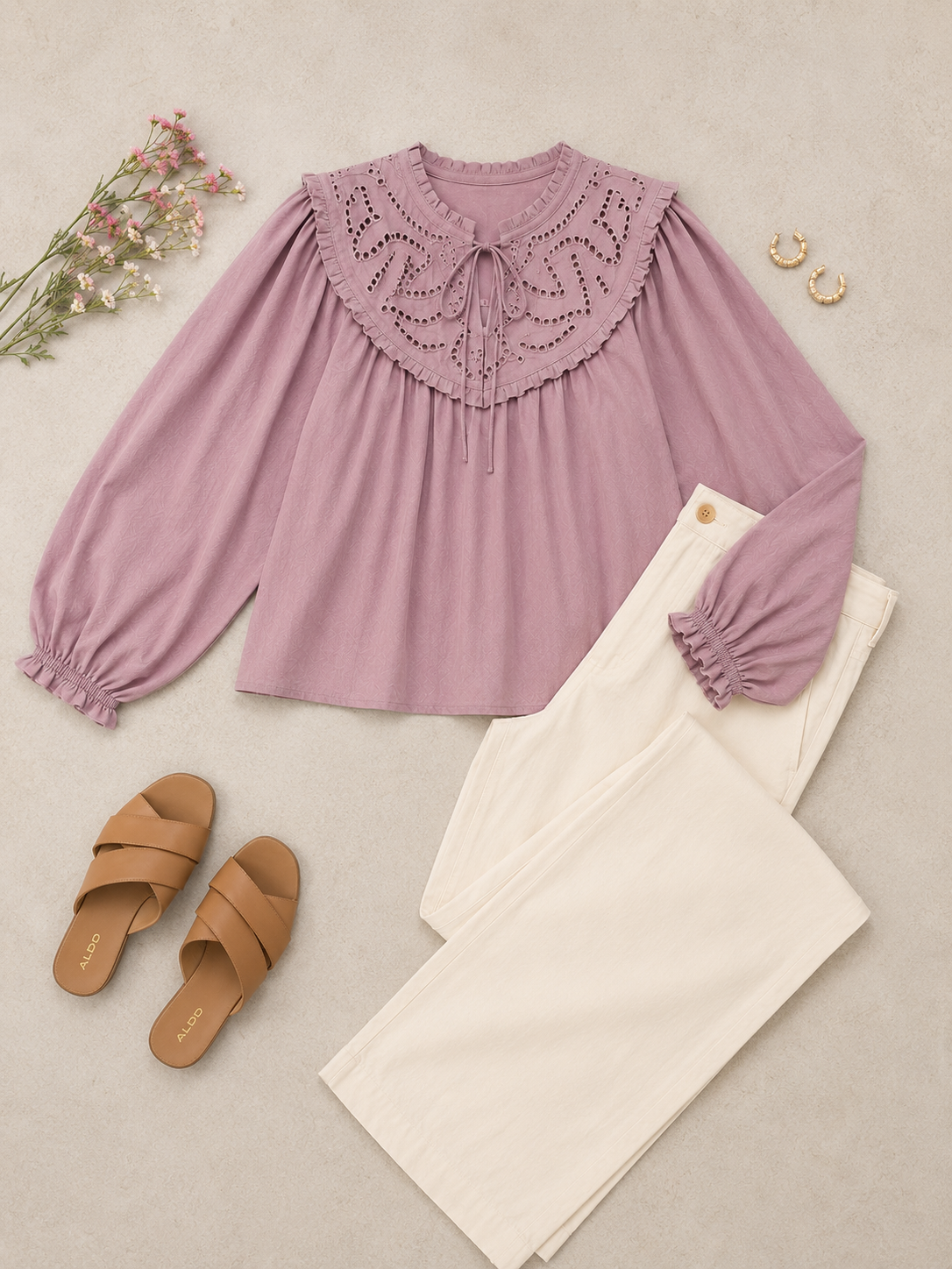 Women Pink Ruffle Detail Top