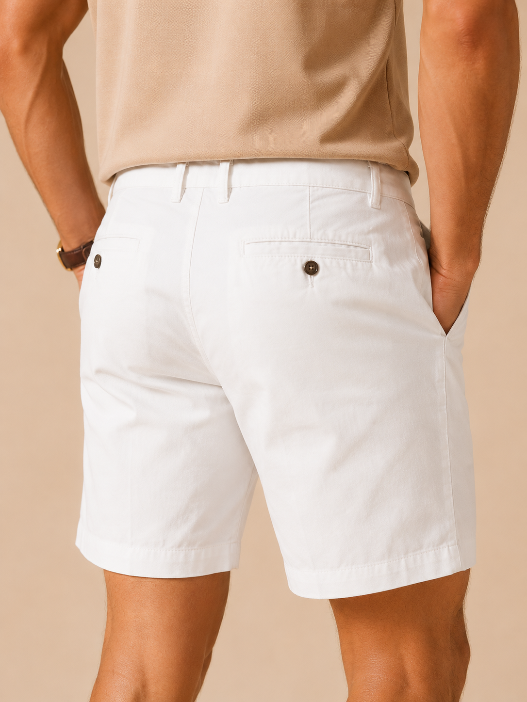Men White Everyday Smart Shorts
