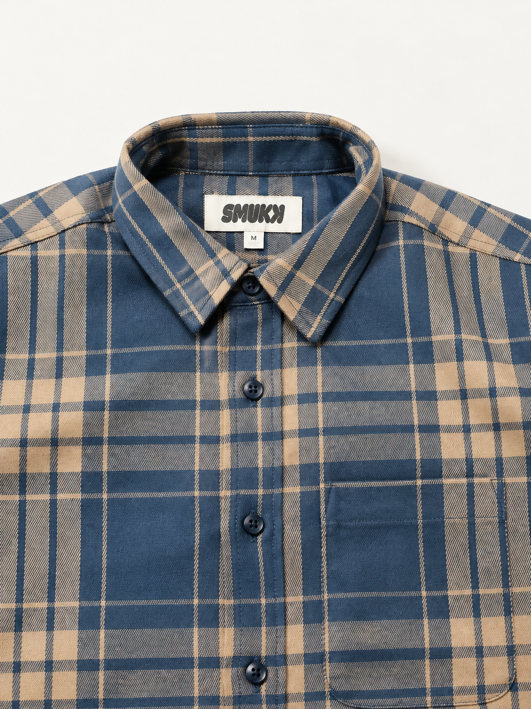 Men Blue Checked Plaid Shirt