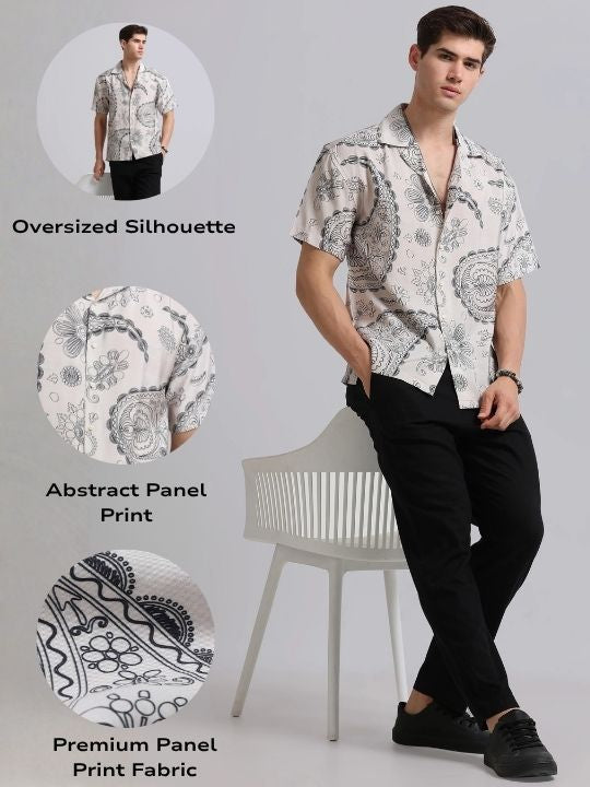 Men Off White Oversized Resort Shirt