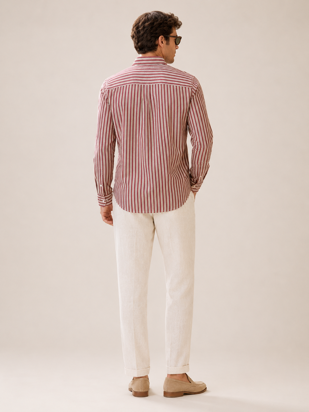 Men Brick Stripe Oxford Shirt