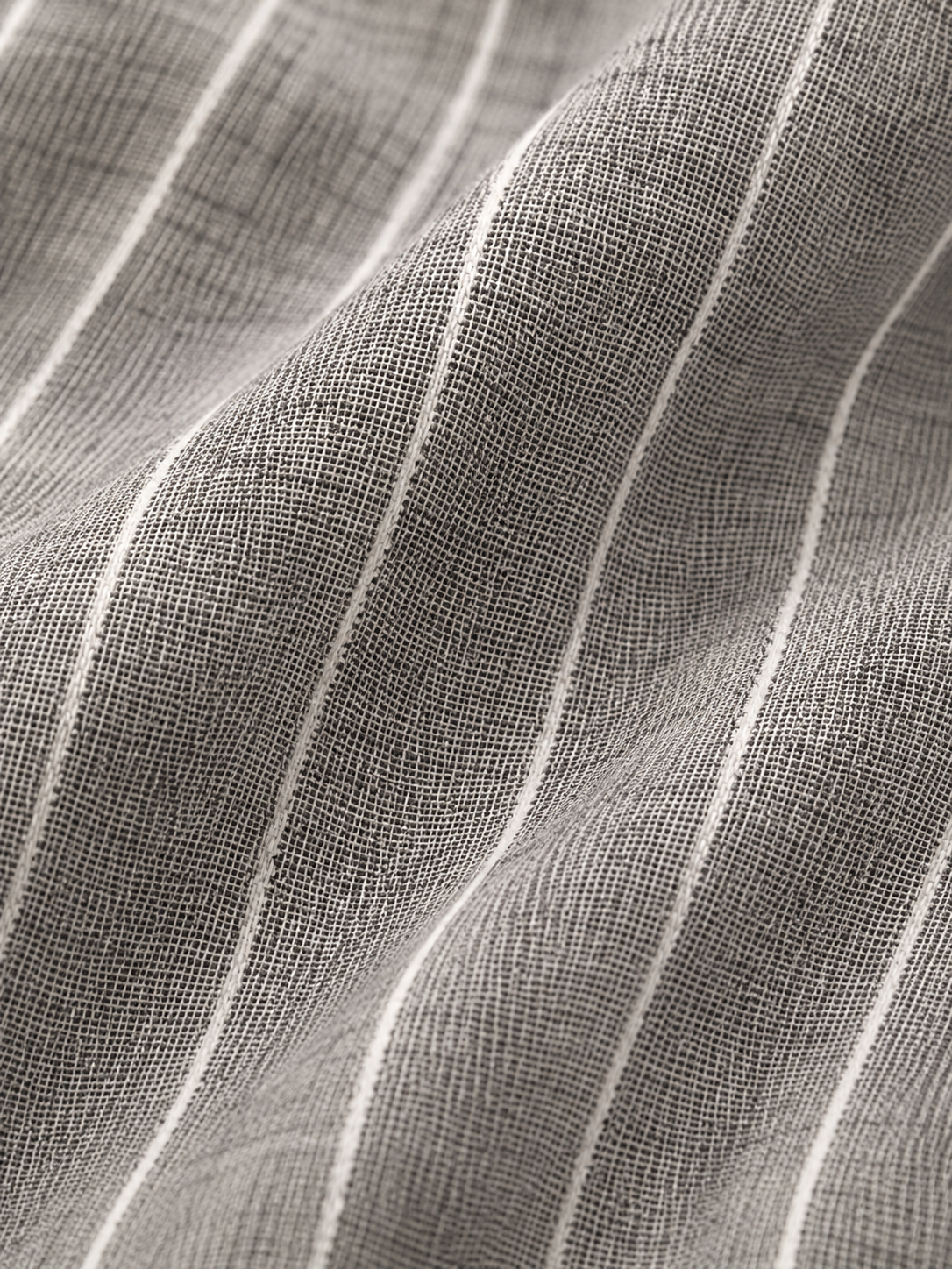 Men Grey Pinstripe Long Sleeve Shirt