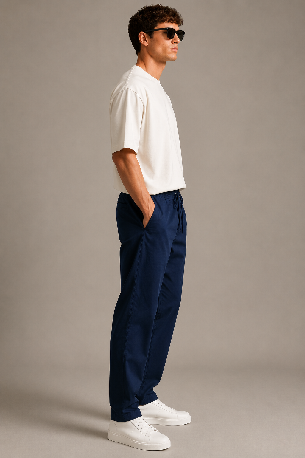 Men Navy Essential Comfort Pants