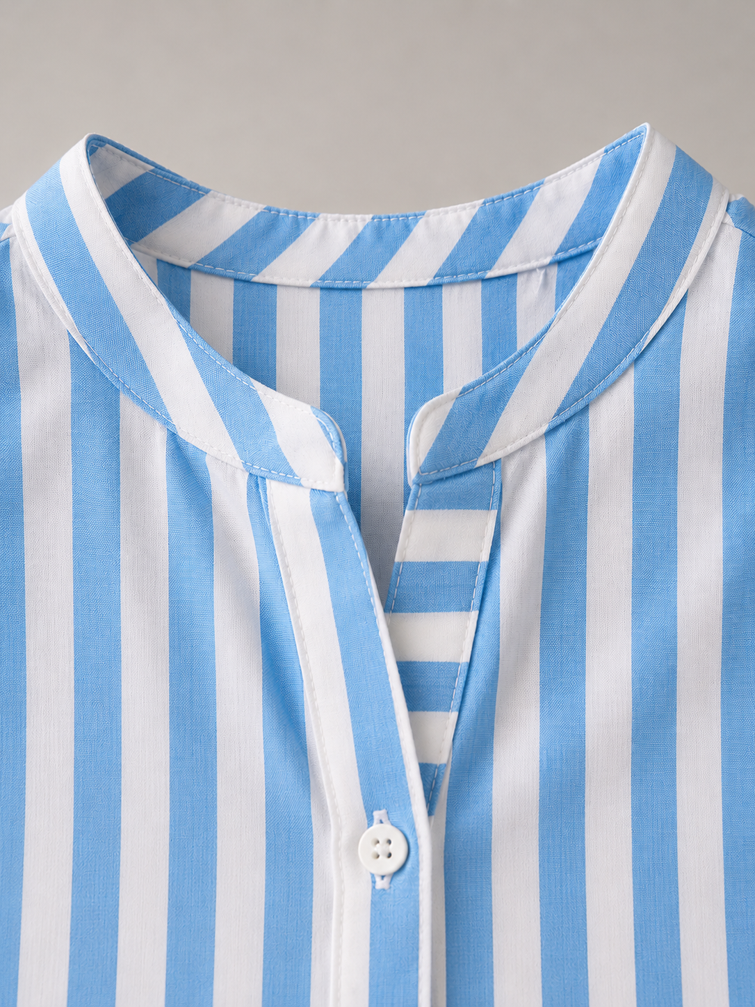 Women Sky Blue Vertical Stripe Shirt Dress