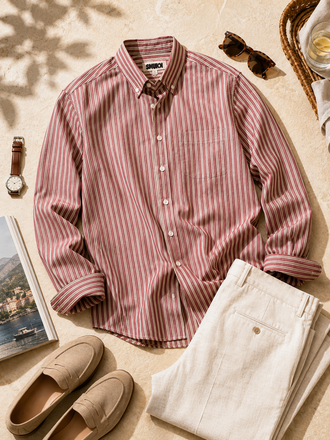 Men Brick Stripe Oxford Shirt