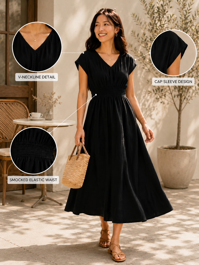 Women Black Fit & Flare Comfort Dress