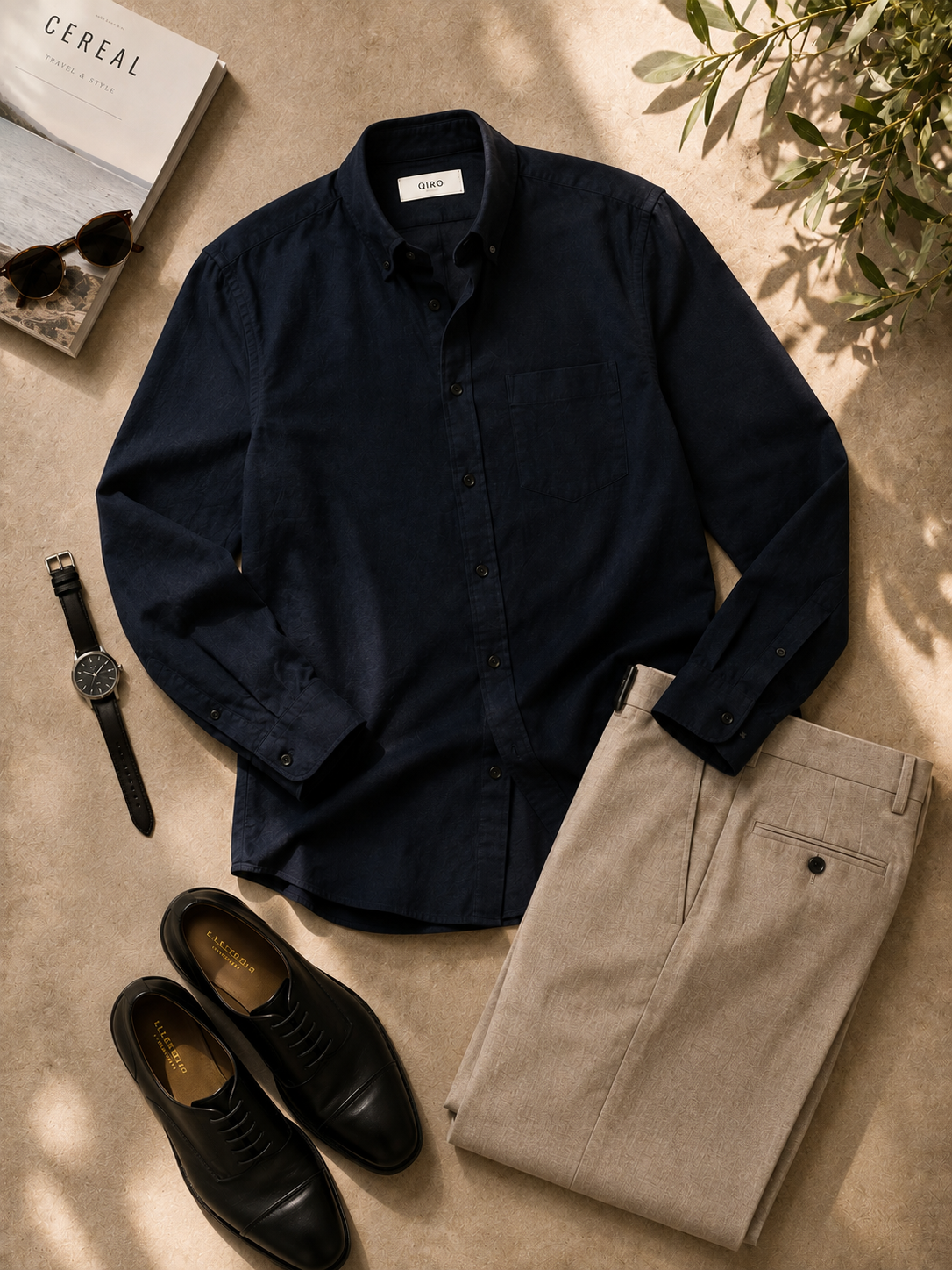 Men Black Oxford Button Down Shirt