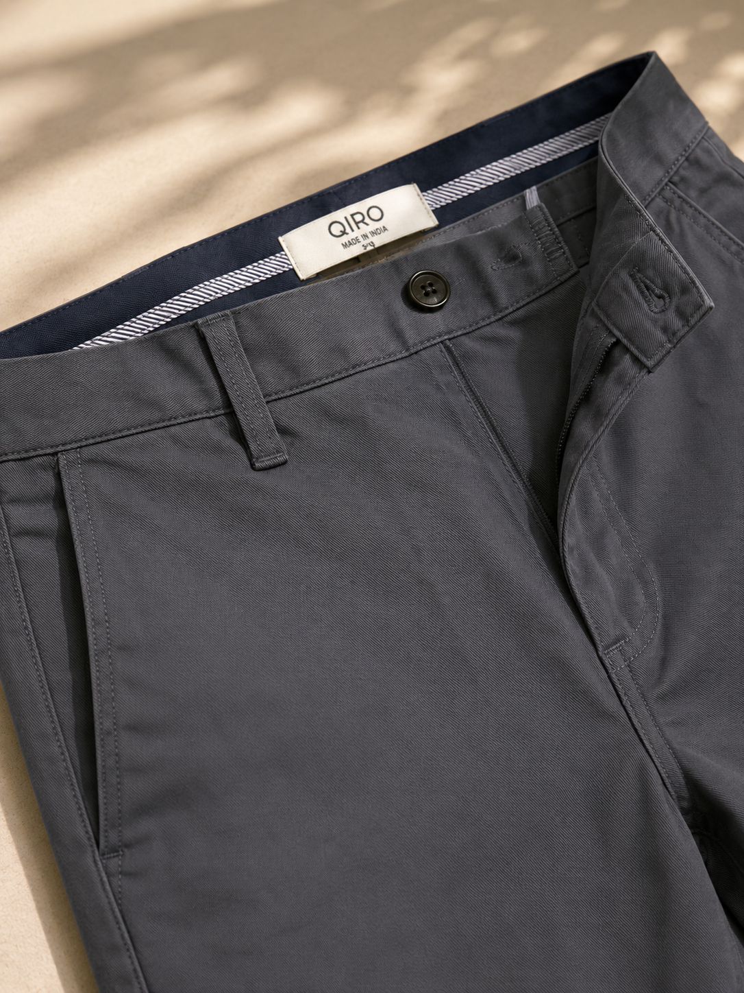 Men Grey Contemporary Chino Trousers