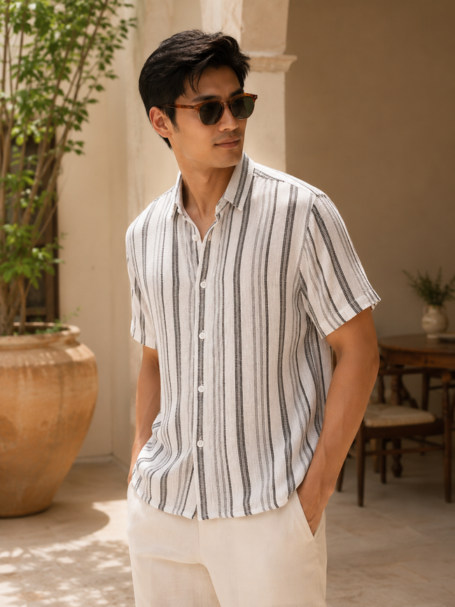 Men Striped Textured Shirt
