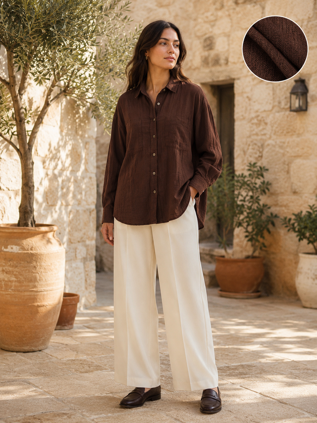 Women Brown Classic Shirt