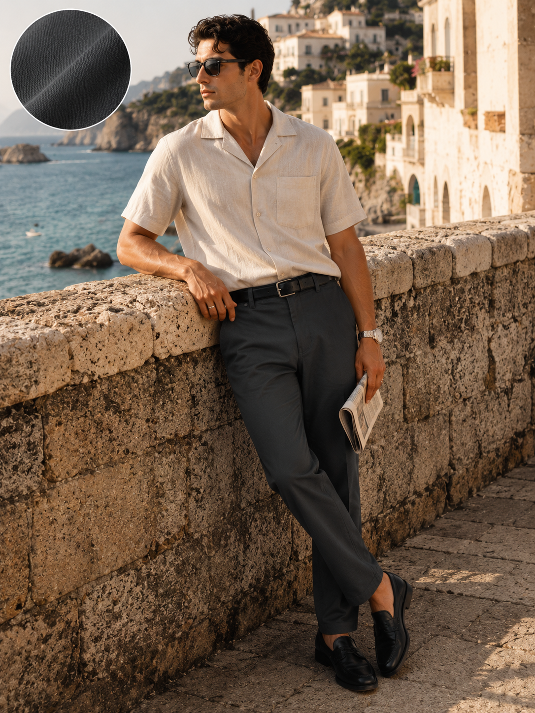 Men Dark Grey Tailored Fit Trousers
