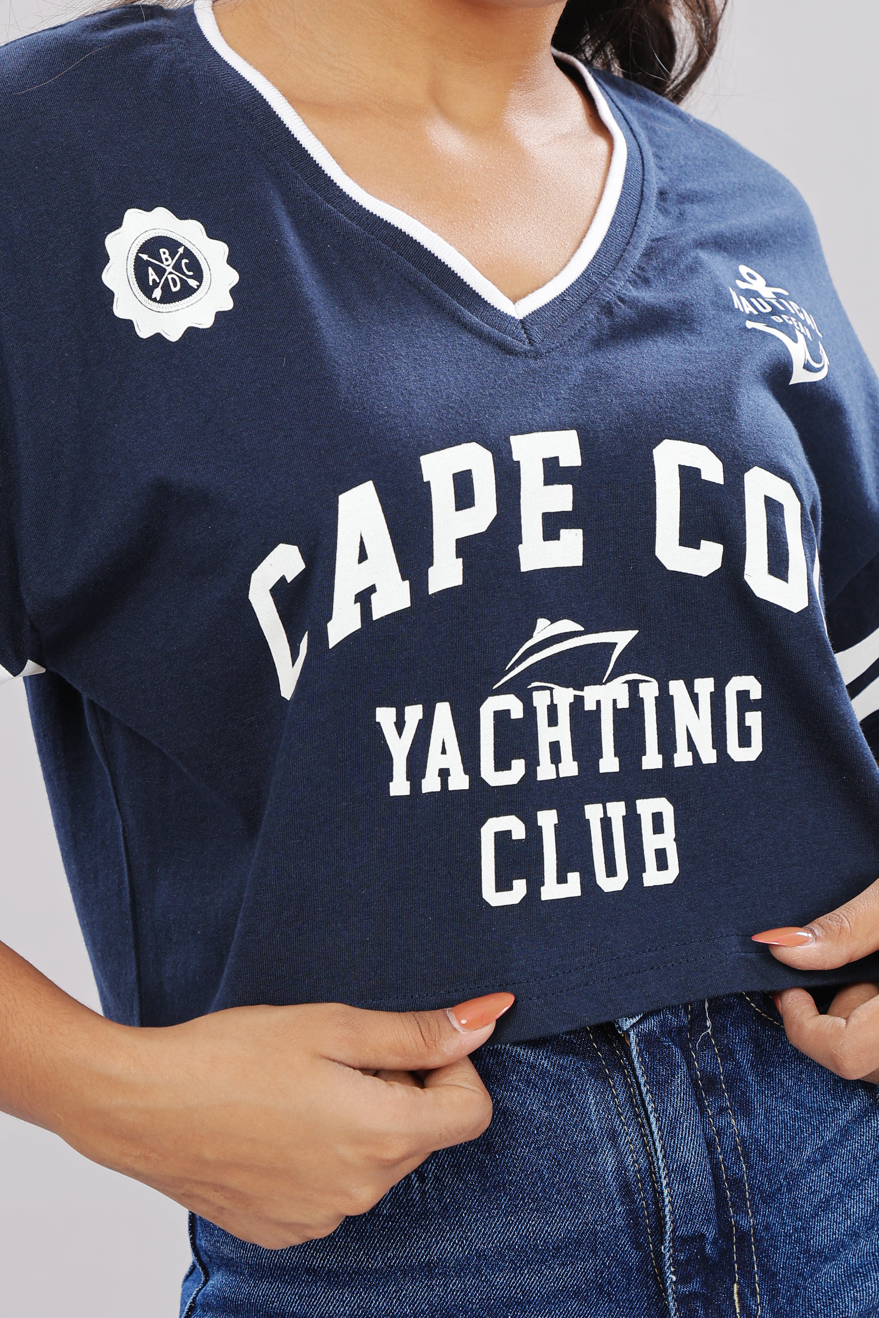 Women Blue Cotton Regular Top