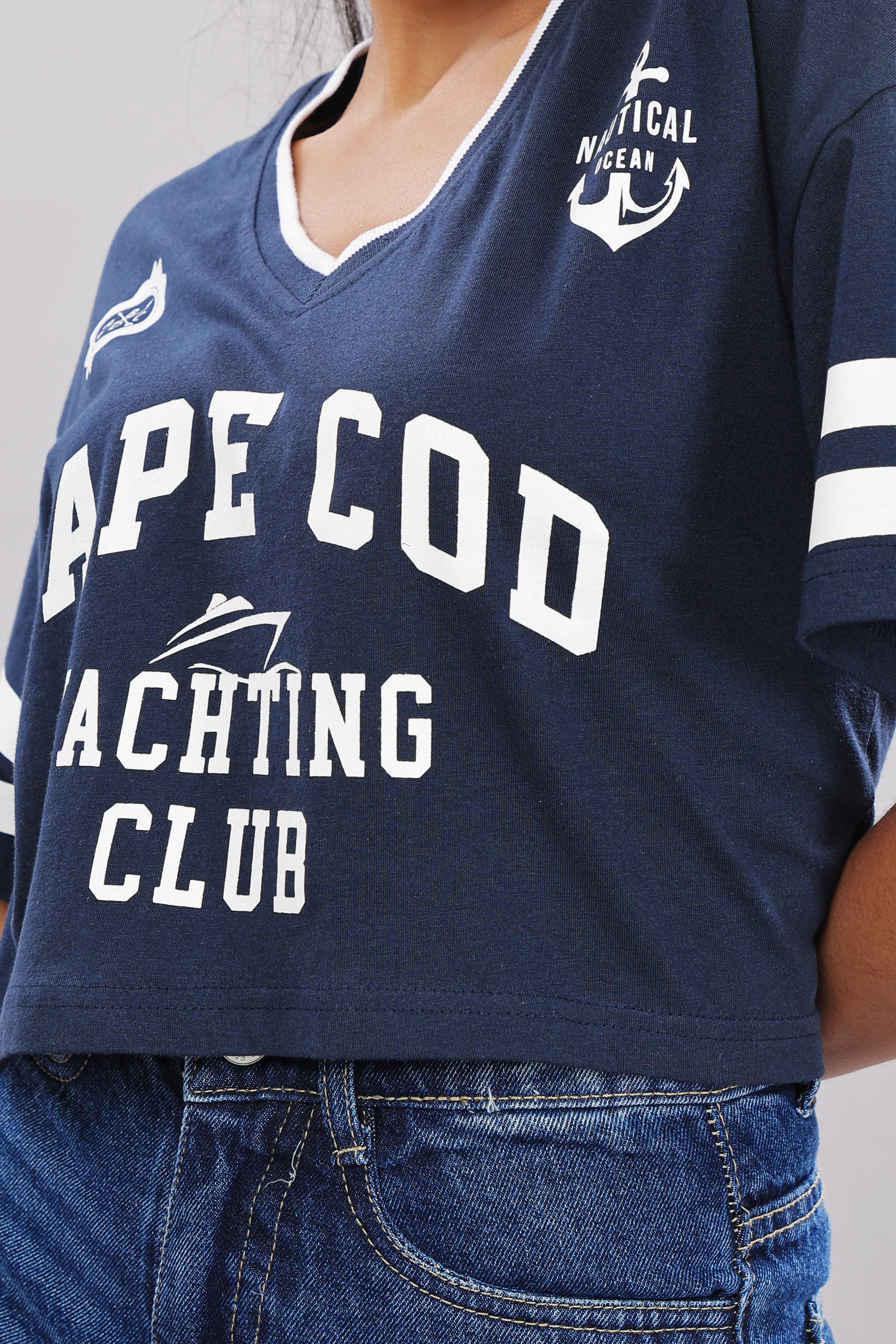 Women Blue Cotton Regular Top