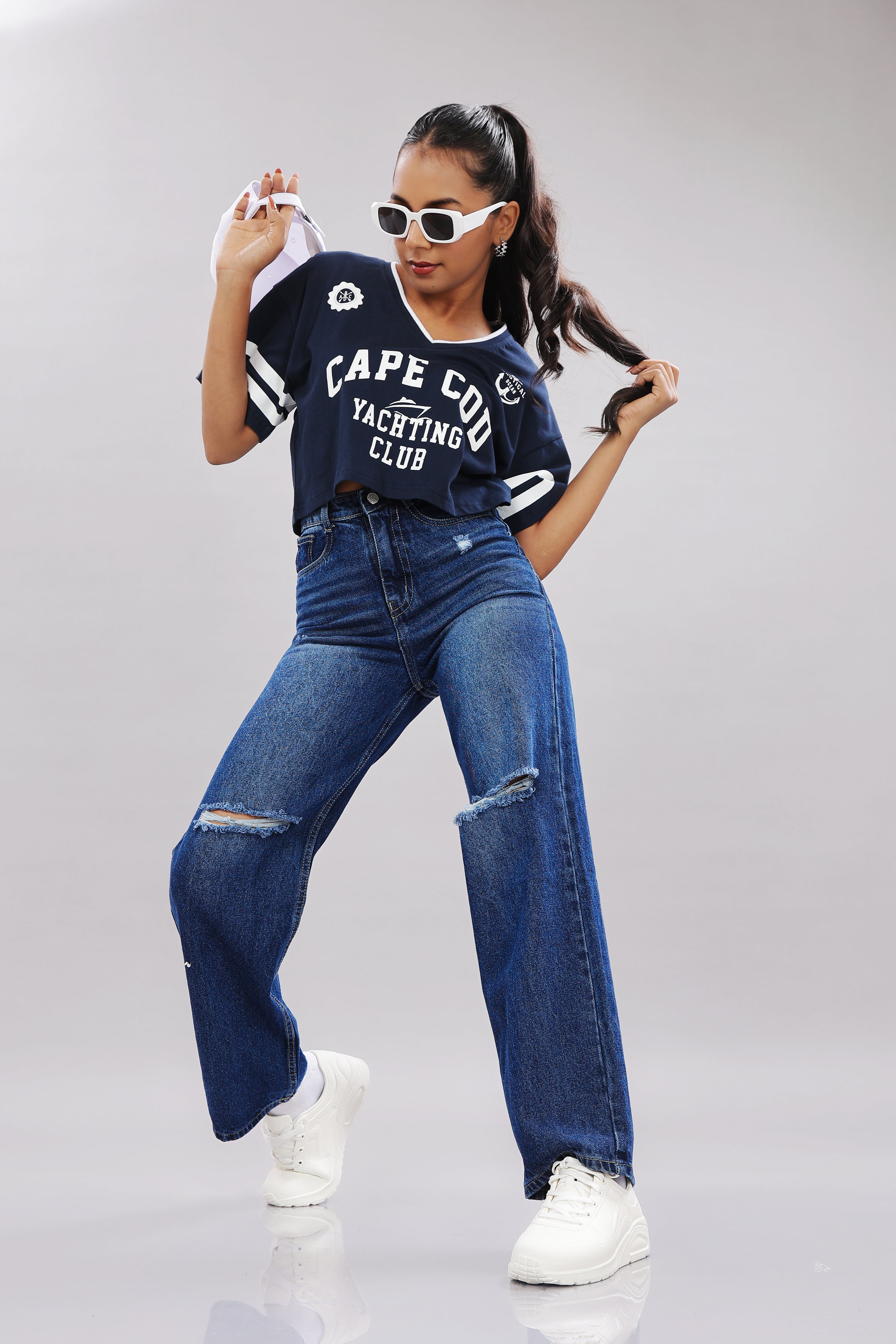 Women Blue Cotton Regular Top