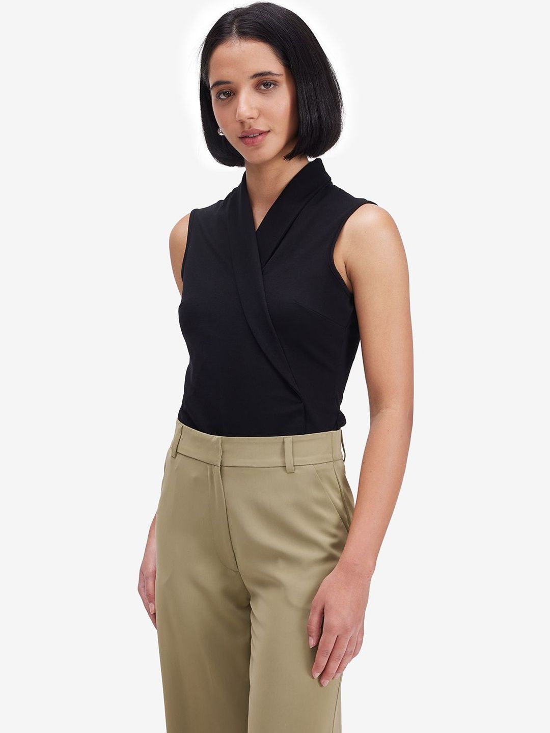 Women Black Sleeveless Top