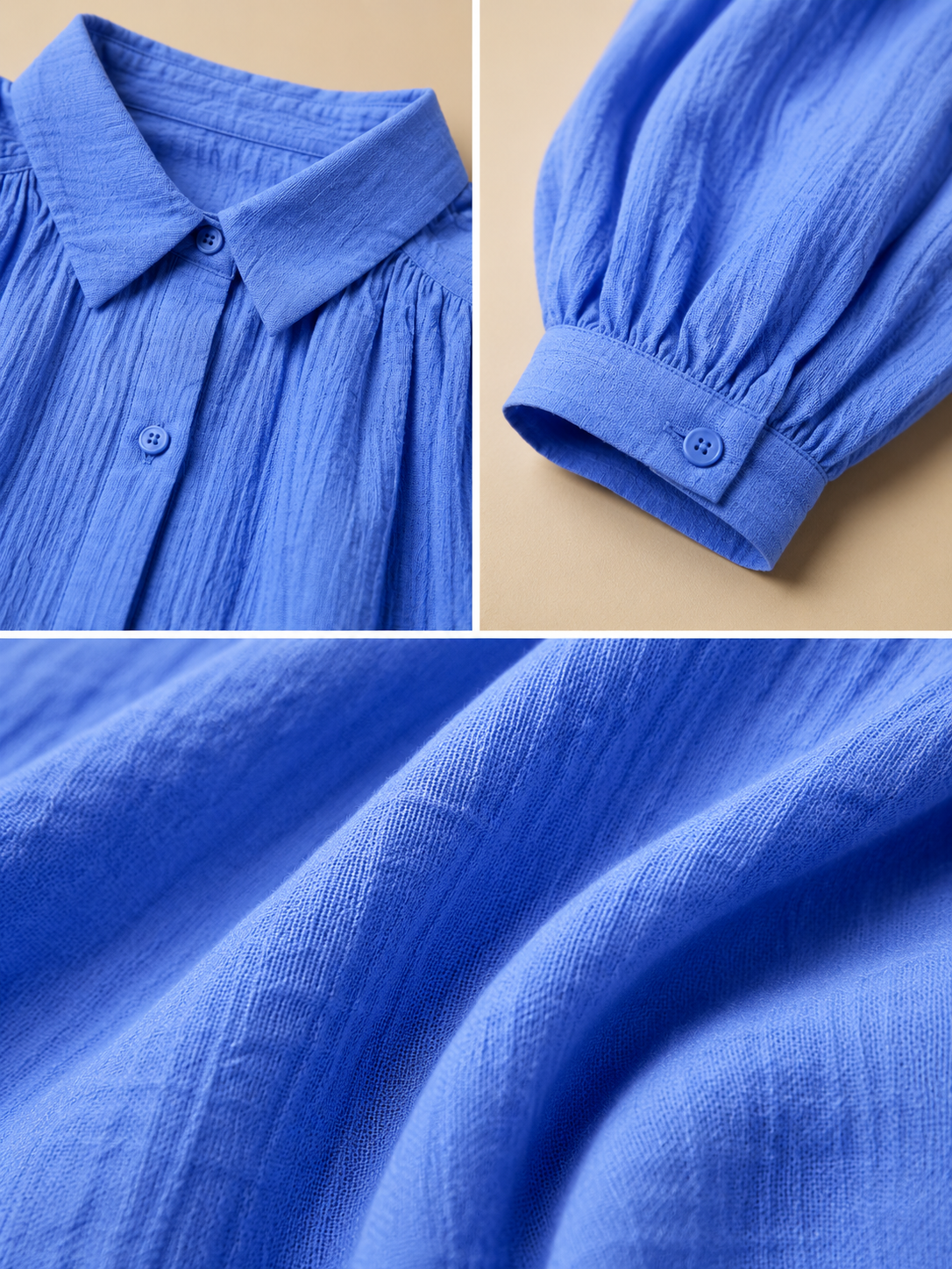 Women Blue Batwing Sleeve Shirt