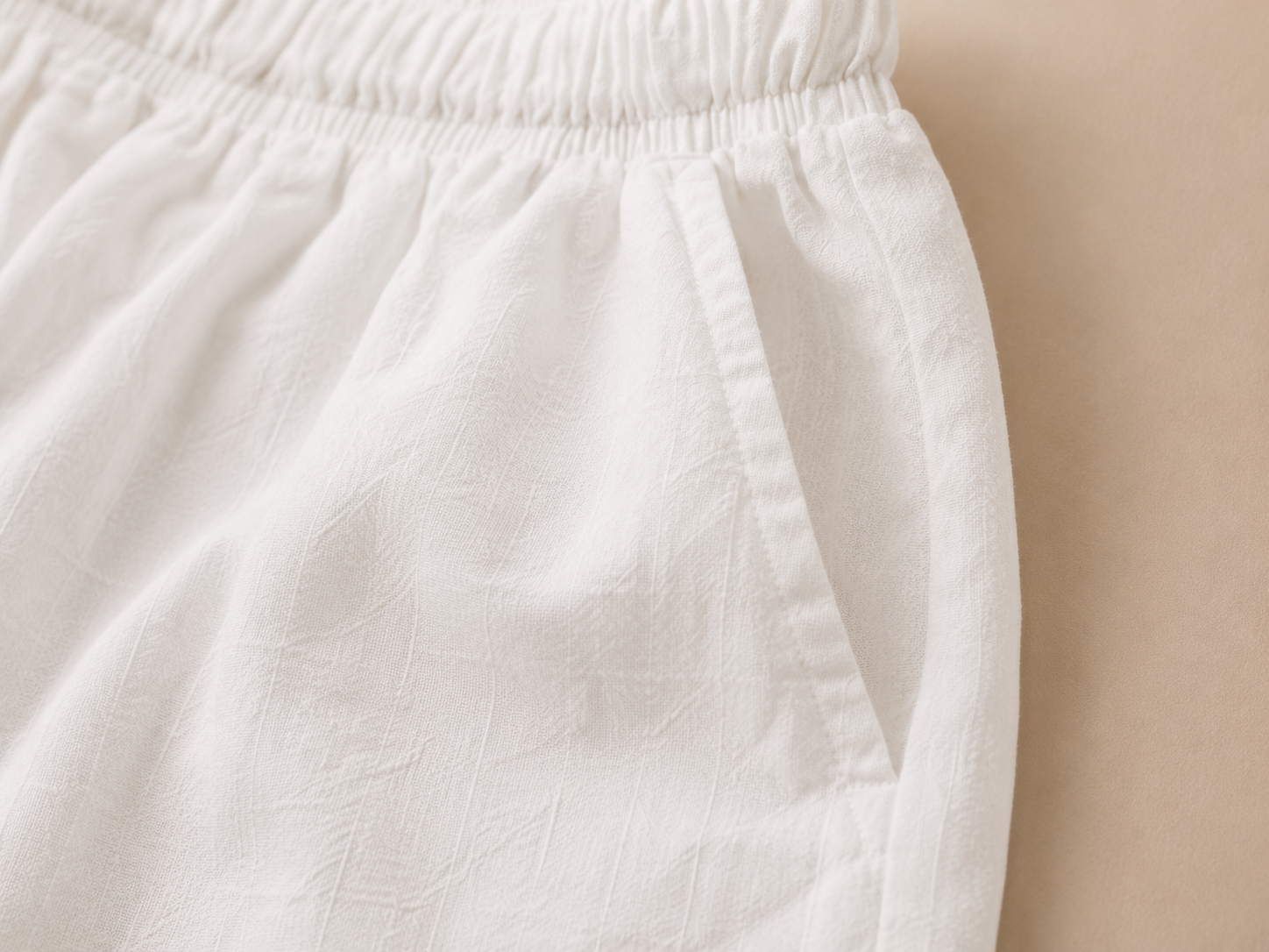 Women White Minimal Summer Shorts