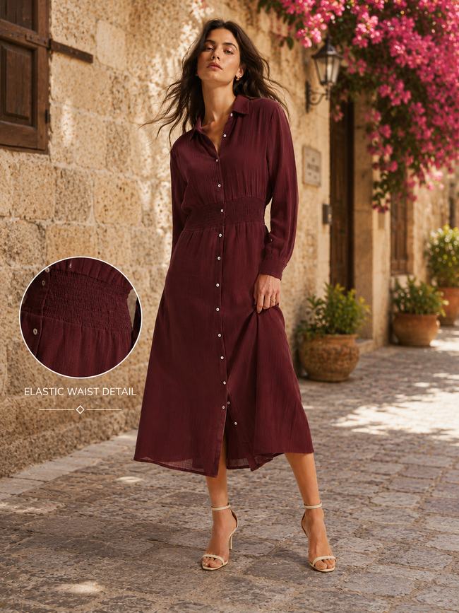 Women Button Down Maxi Dress