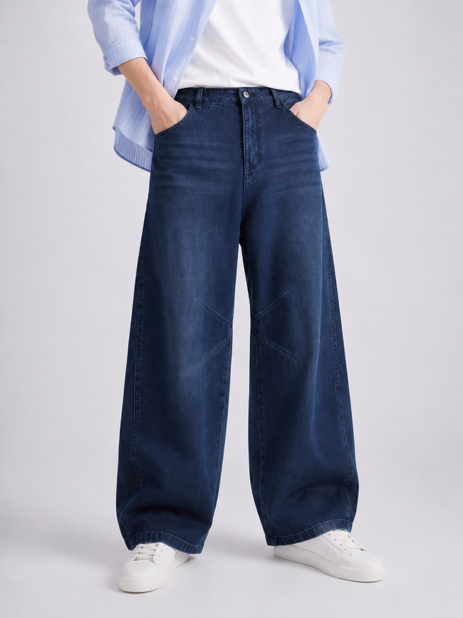 Men Navy Baggy Jeans