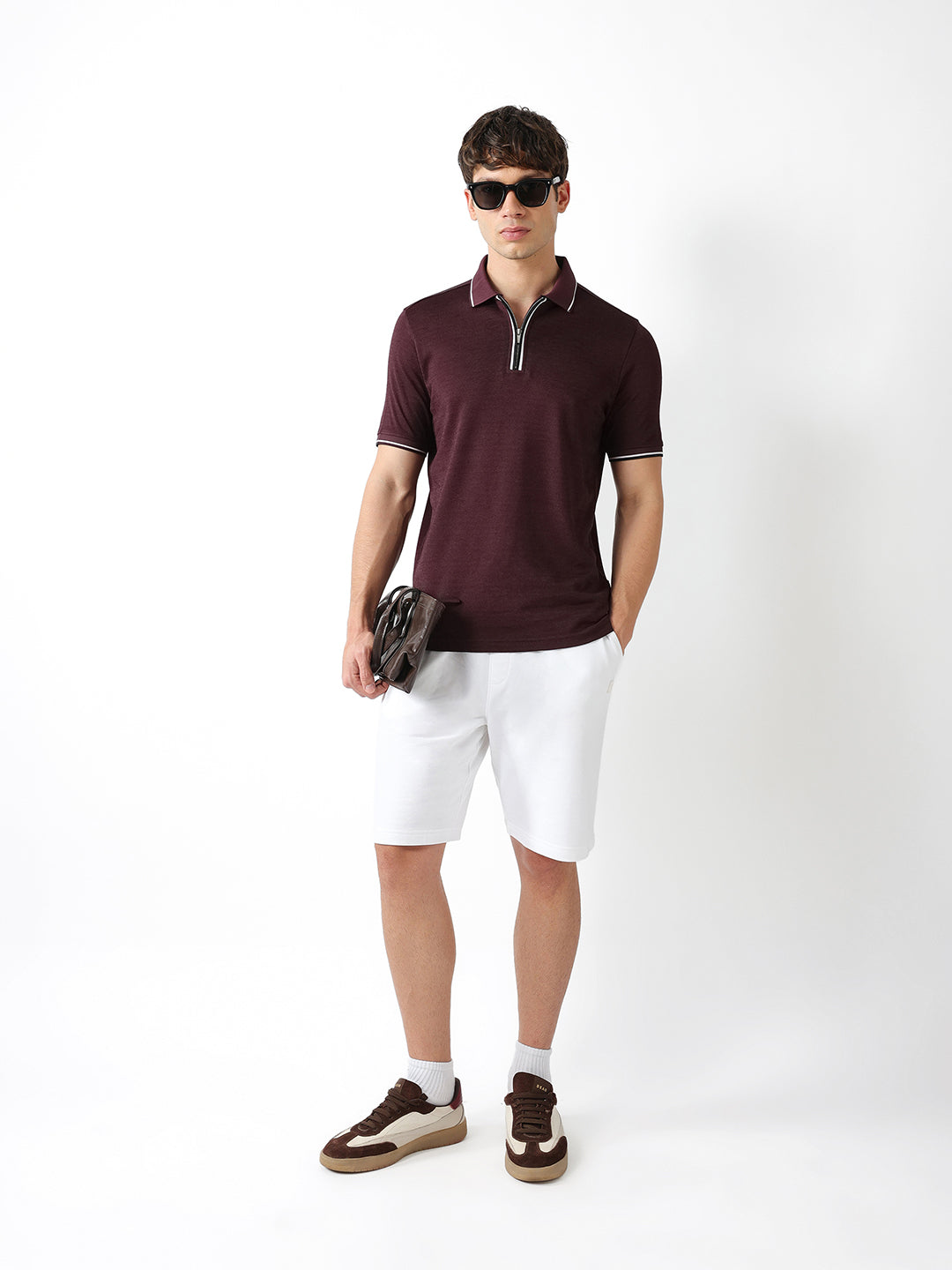 Men Maroon Regular Fit Polo