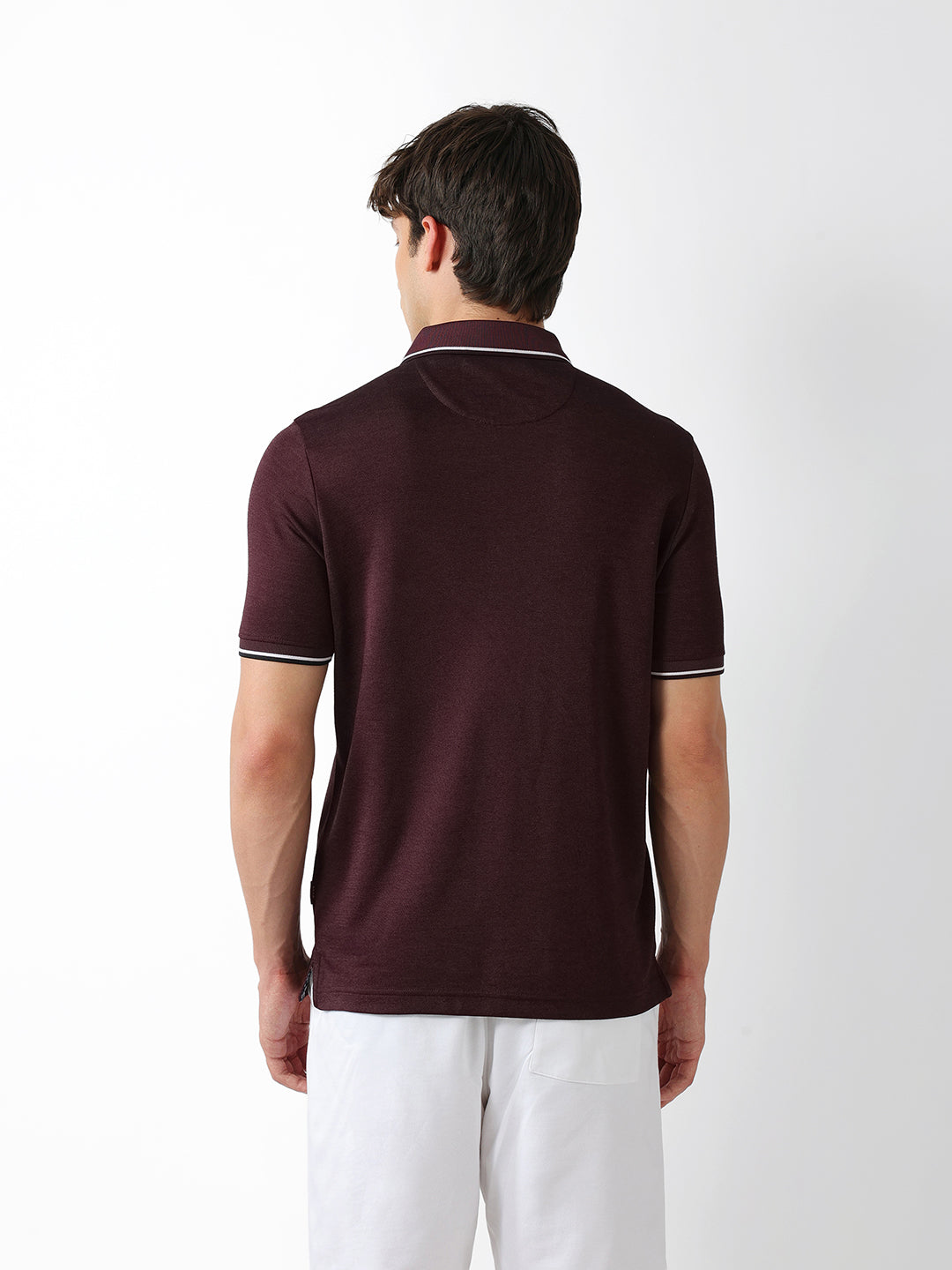 Men Maroon Regular Fit Polo