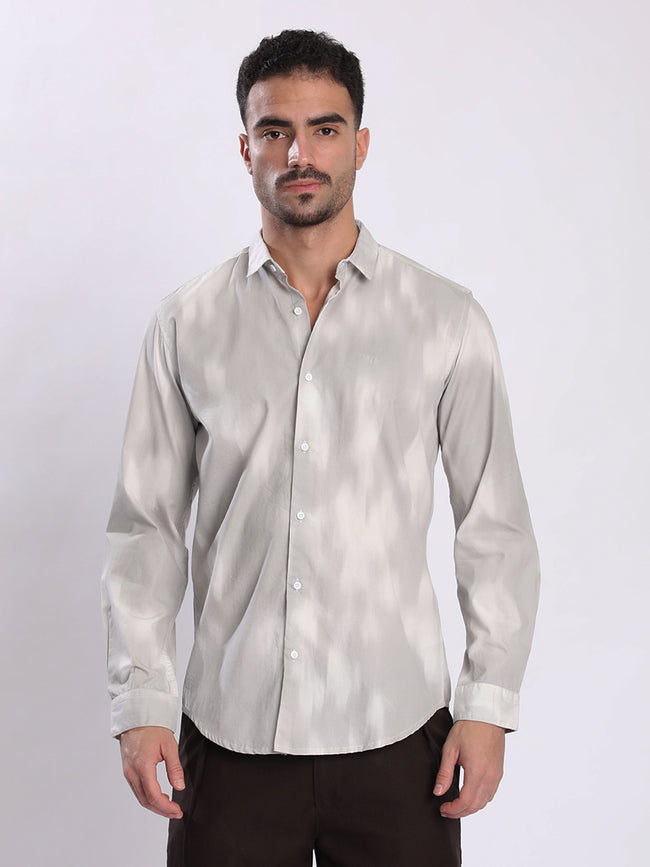 Men Grey Abstract Printed Shirt